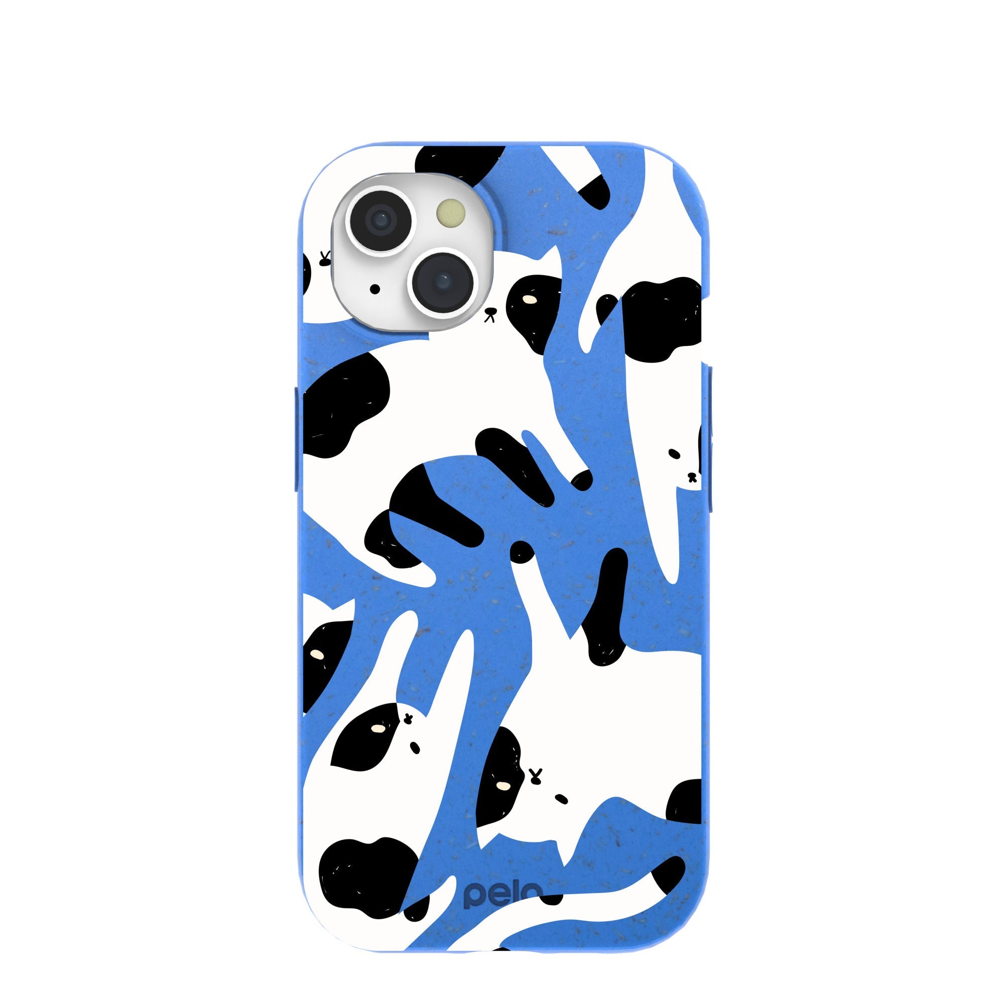Electric Blue Cat Cow iPhone 15 Case Refurbished - Pela Case refurbished available on Cerqular
