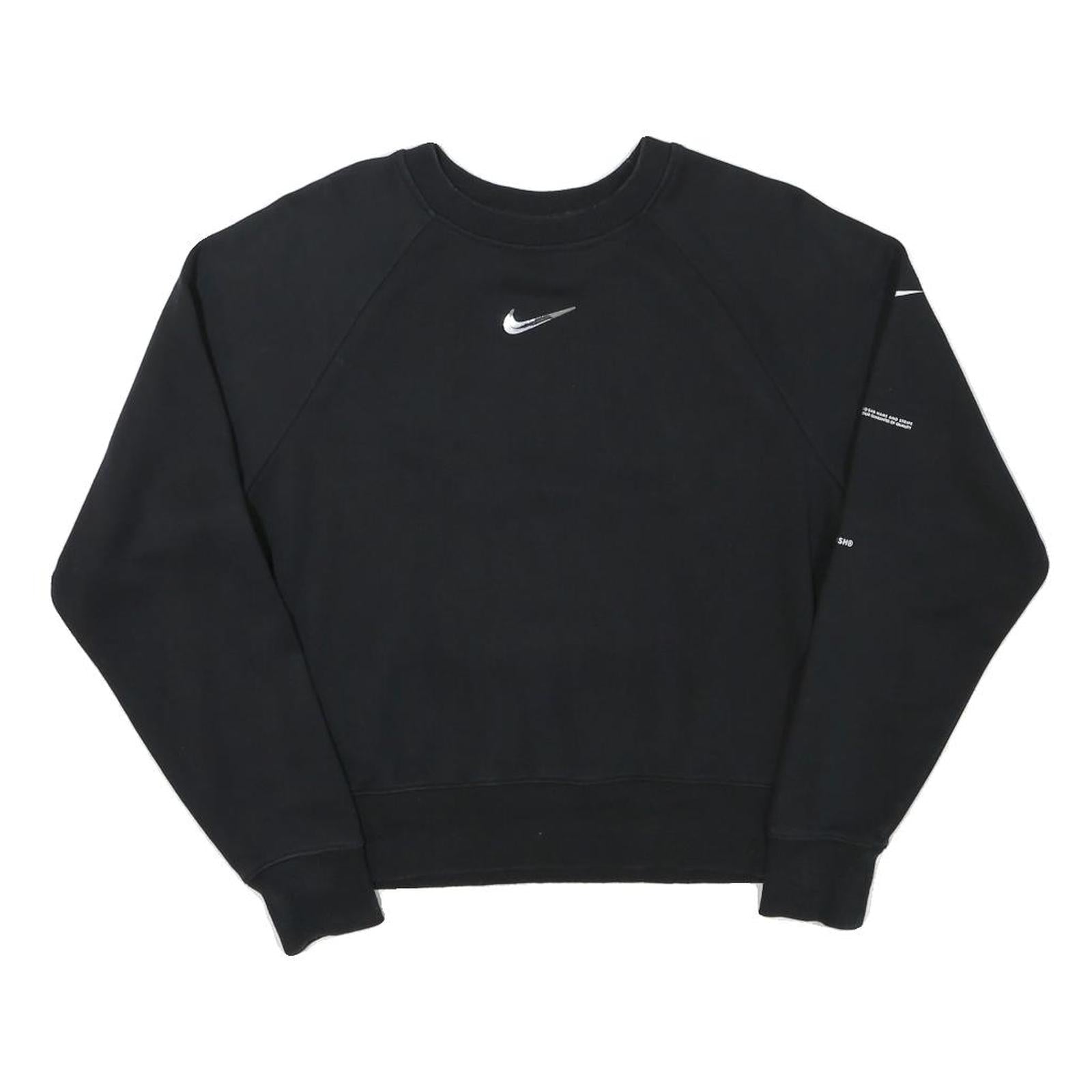 NIKE Mens Black Crew Neck XS Cotton Blend Sweatshirt Pullover Swoosh Logo Refurbished - N/A refurbished available on Cerqular