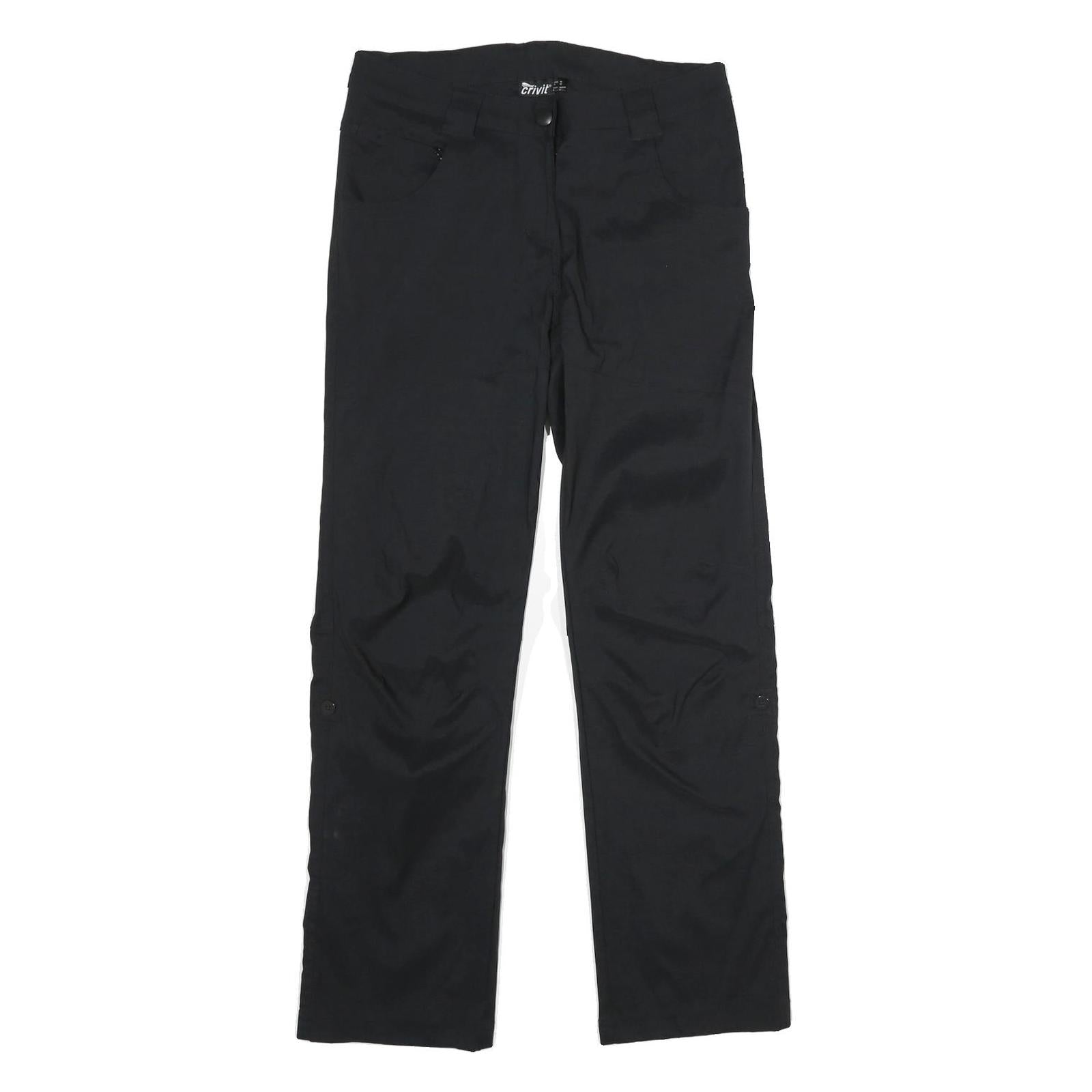 CRIVIT Womens Black Regular Fit Straight Leg Trousers W32 L31 Zip Closure Refurbished - N/A refurbished available on Cerqular