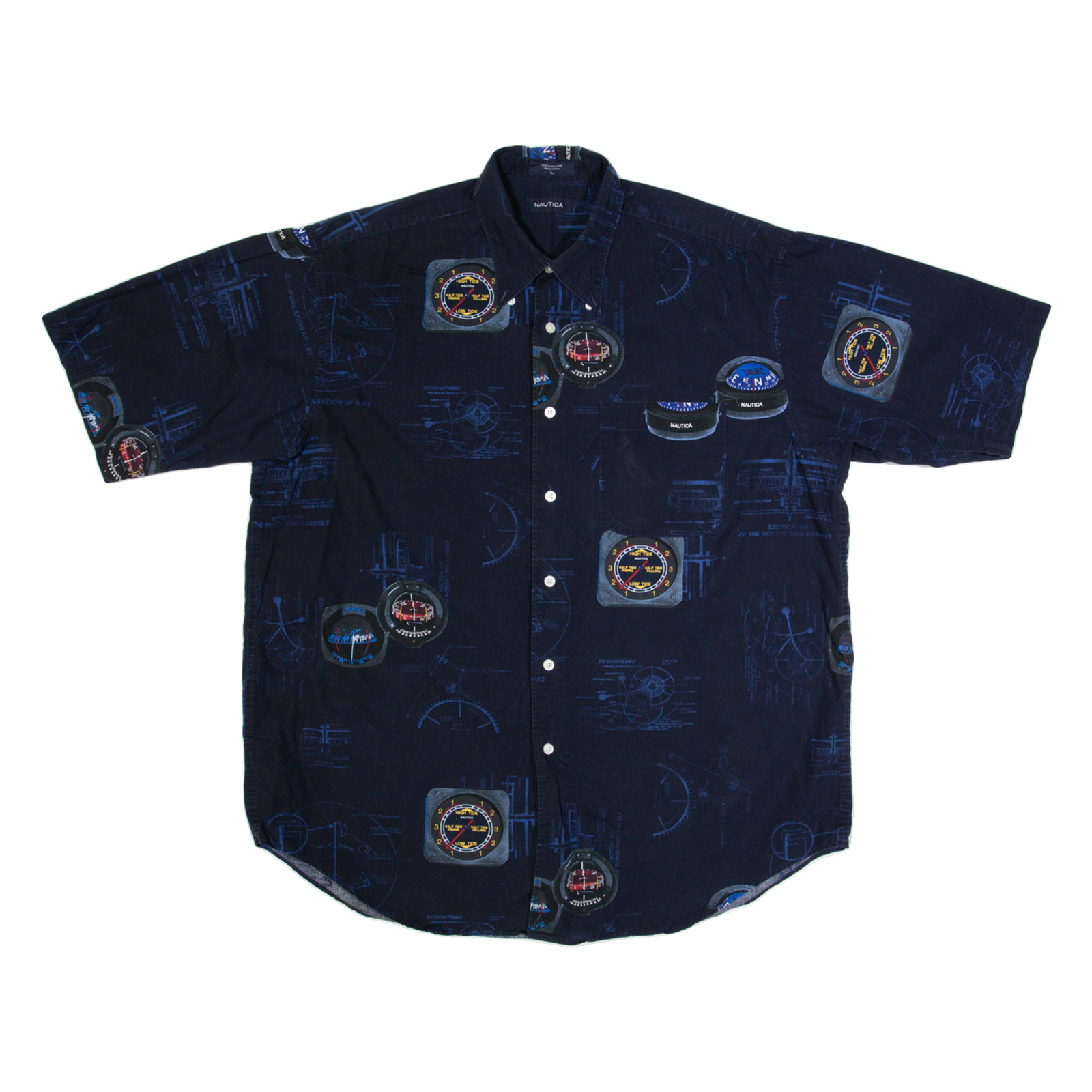 Buy NAUTICA Mens Shirt Blue Crazy Pattern L Refurbished - $23.39 NAUTICA Mens Shirt Blue Crazy Pattern L Refurbished - N/A refurbished available on Cerqular