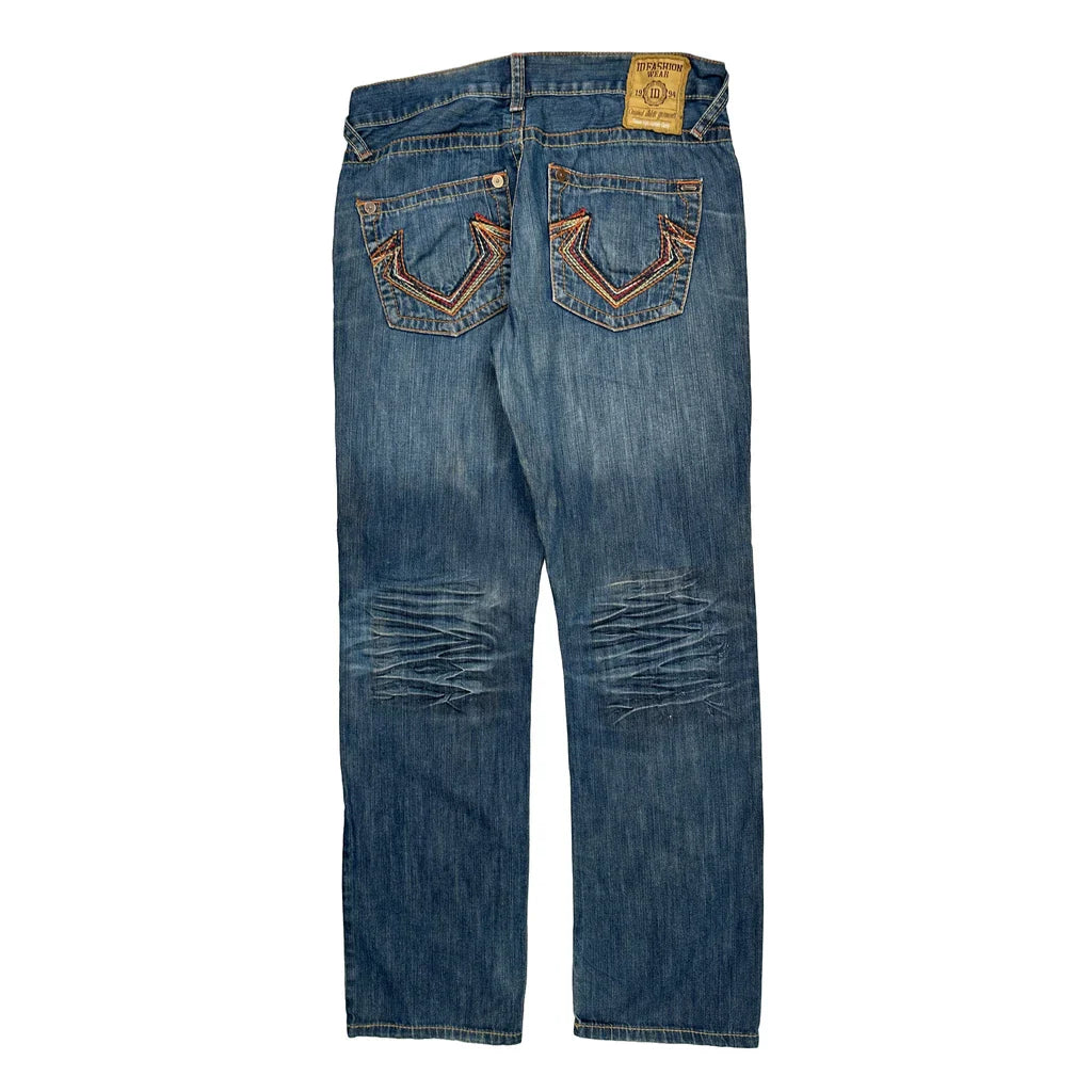 Id Jeans - 36W 30L Blue Denim Refurbished - Thrifted (note: this is a term often used to describe second- refurbished available on Cerqular