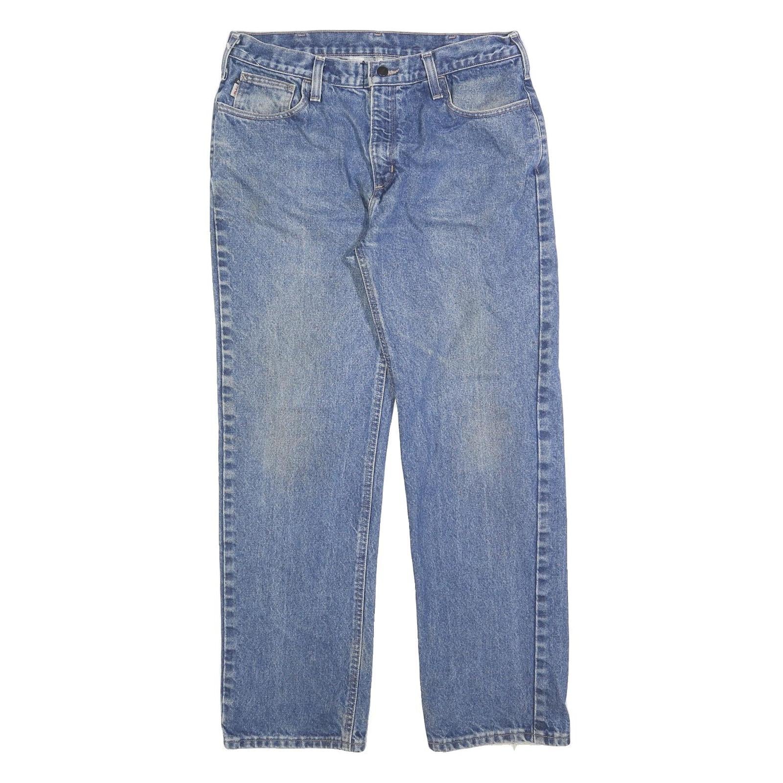 CARHARTT Mens Regular Blue Denim Jeans W36 L32 Zip Closure Classic Fit Refurbished - N/A refurbished available on Cerqular