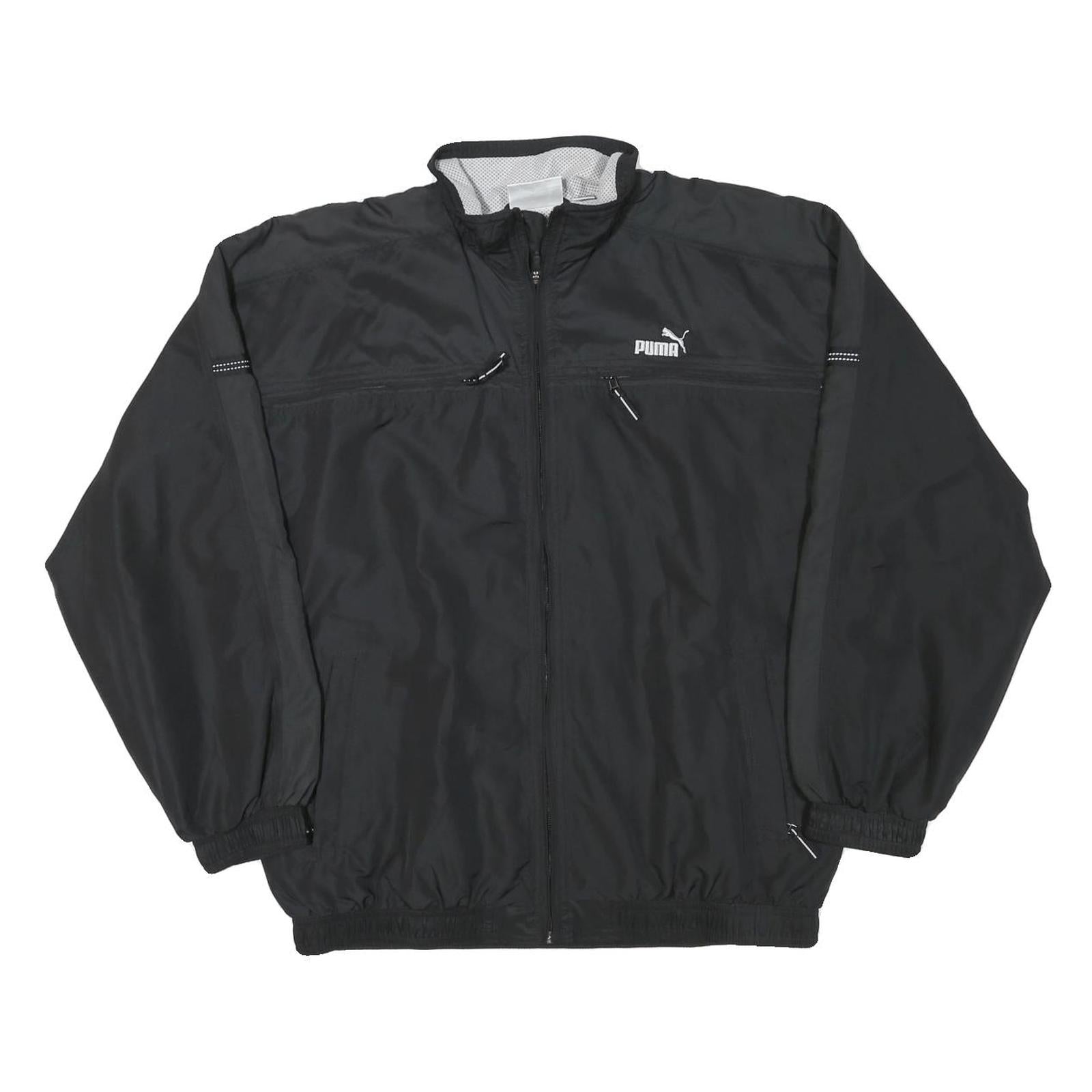 PUMA Mens Black Sports Zip Jacket M Polyester Blend Plain Athletic Activewear Refurbished - N/A refurbished available on Cerqular