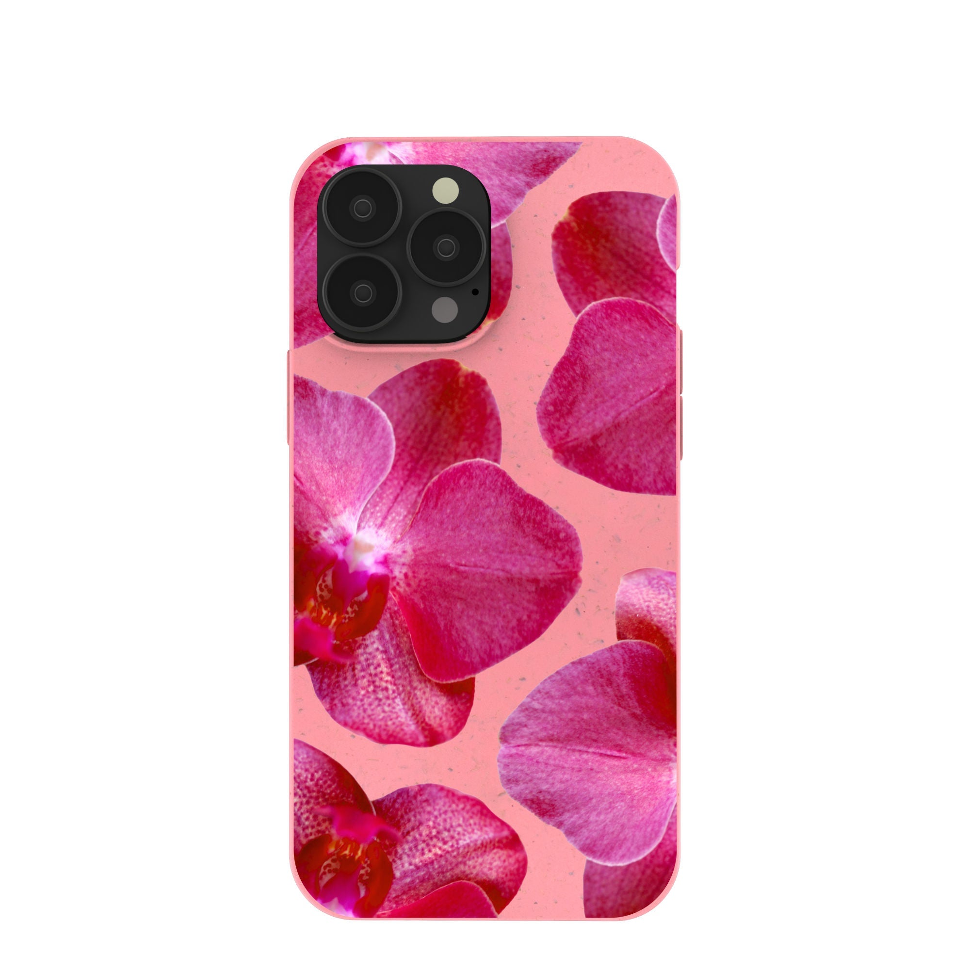 Bubblegum Pink Pink Orchids iPhone 13 Pro Max Case Refurbished - Pela Case refurbished available on Cerqular