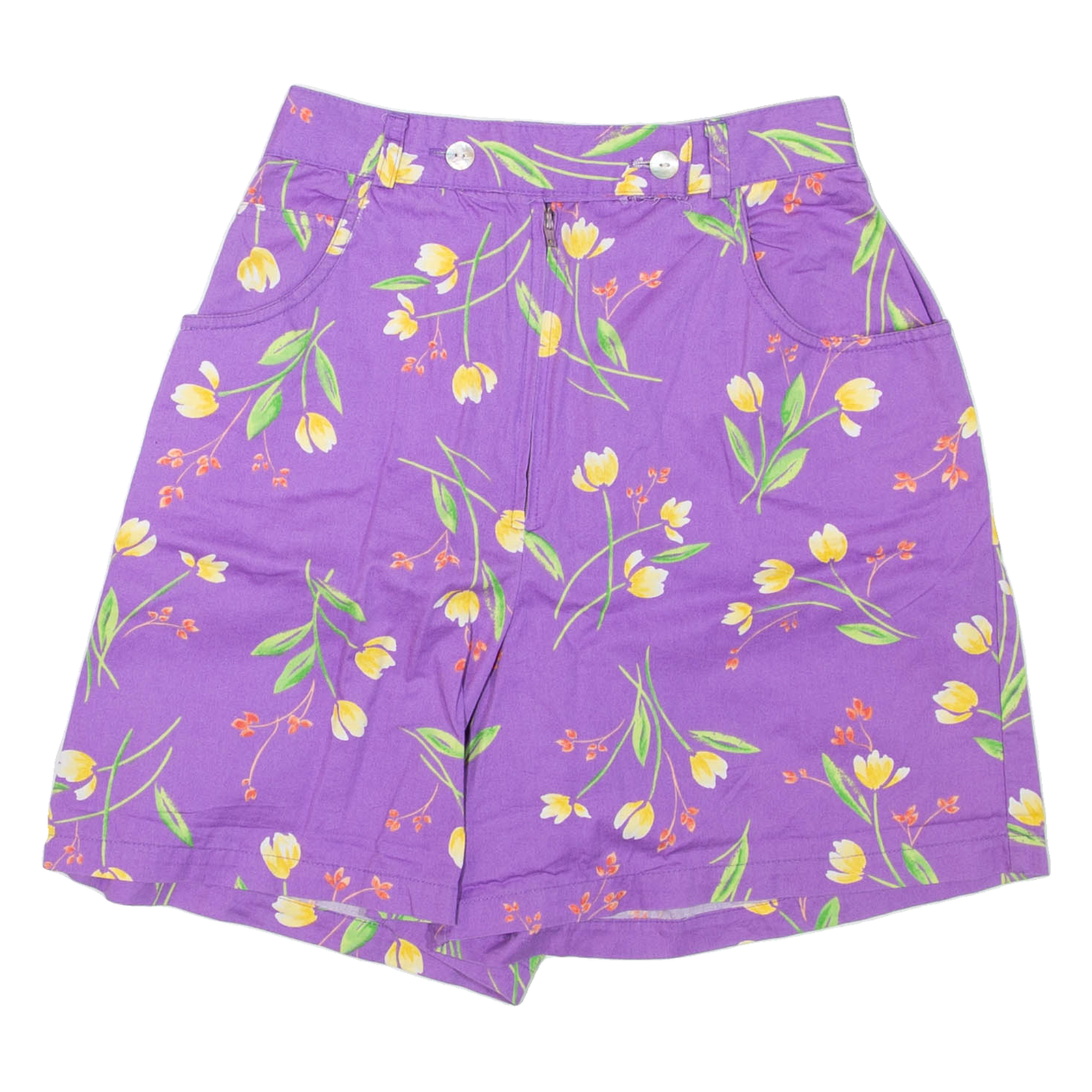 KAREN SCOTT Womens Casual Shorts Purple Floral XXS W24 Refurbished - N/A refurbished available on Cerqular