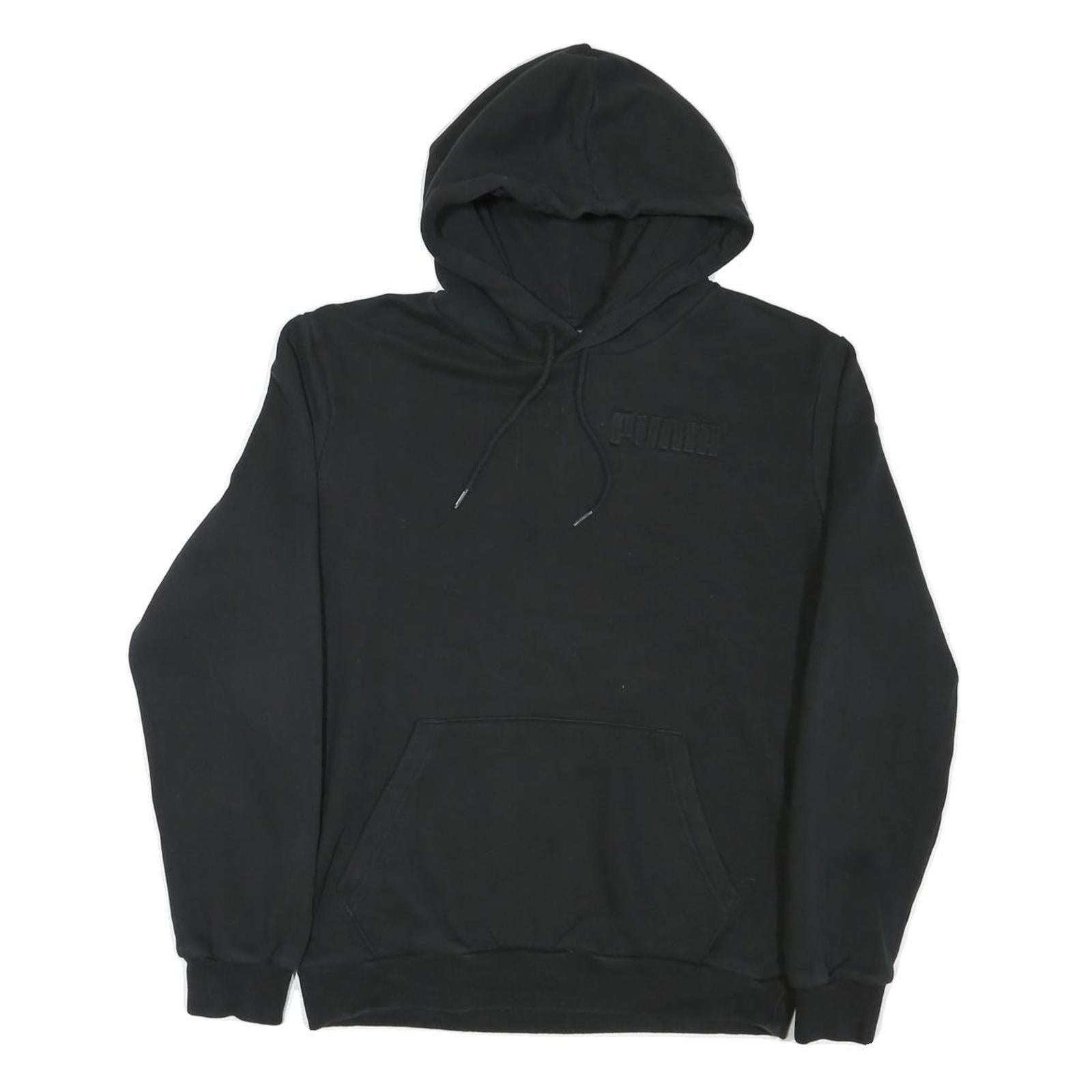 PUMA Mens Black Hoodie S Cotton Blend Pullover Drawstring Hood Pocket Refurbished - N/A refurbished available on Cerqular