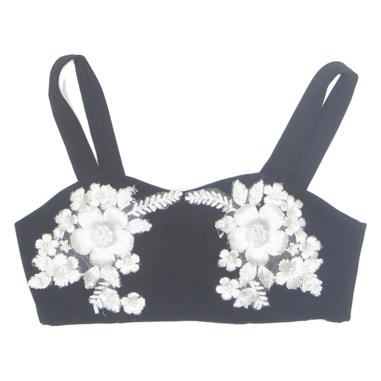 Womens Cropped Vest Black Sleeveless Floral S Refurbished - N/A refurbished available on Cerqular