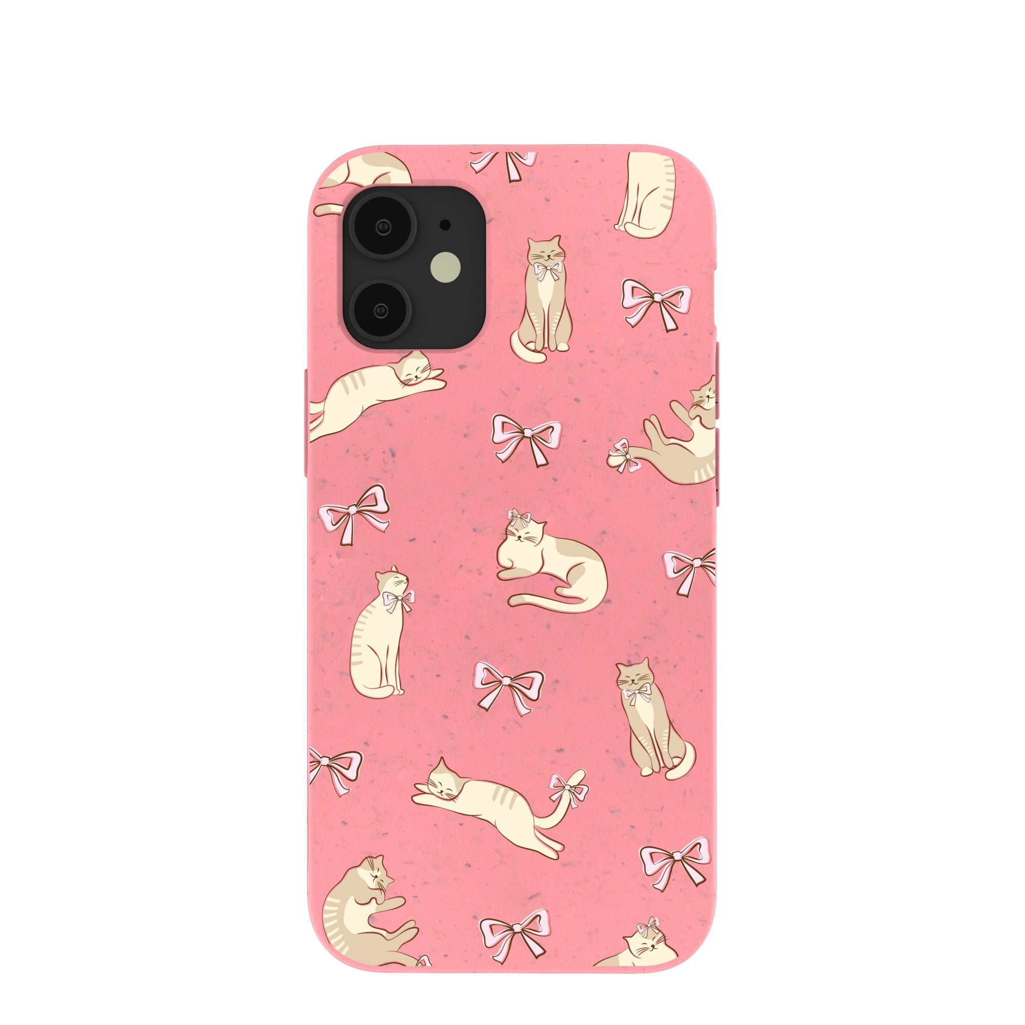 Bubblegum Pink Purrfection iPhone 12 Mini Case Refurbished - Pela Case refurbished available on Cerqular