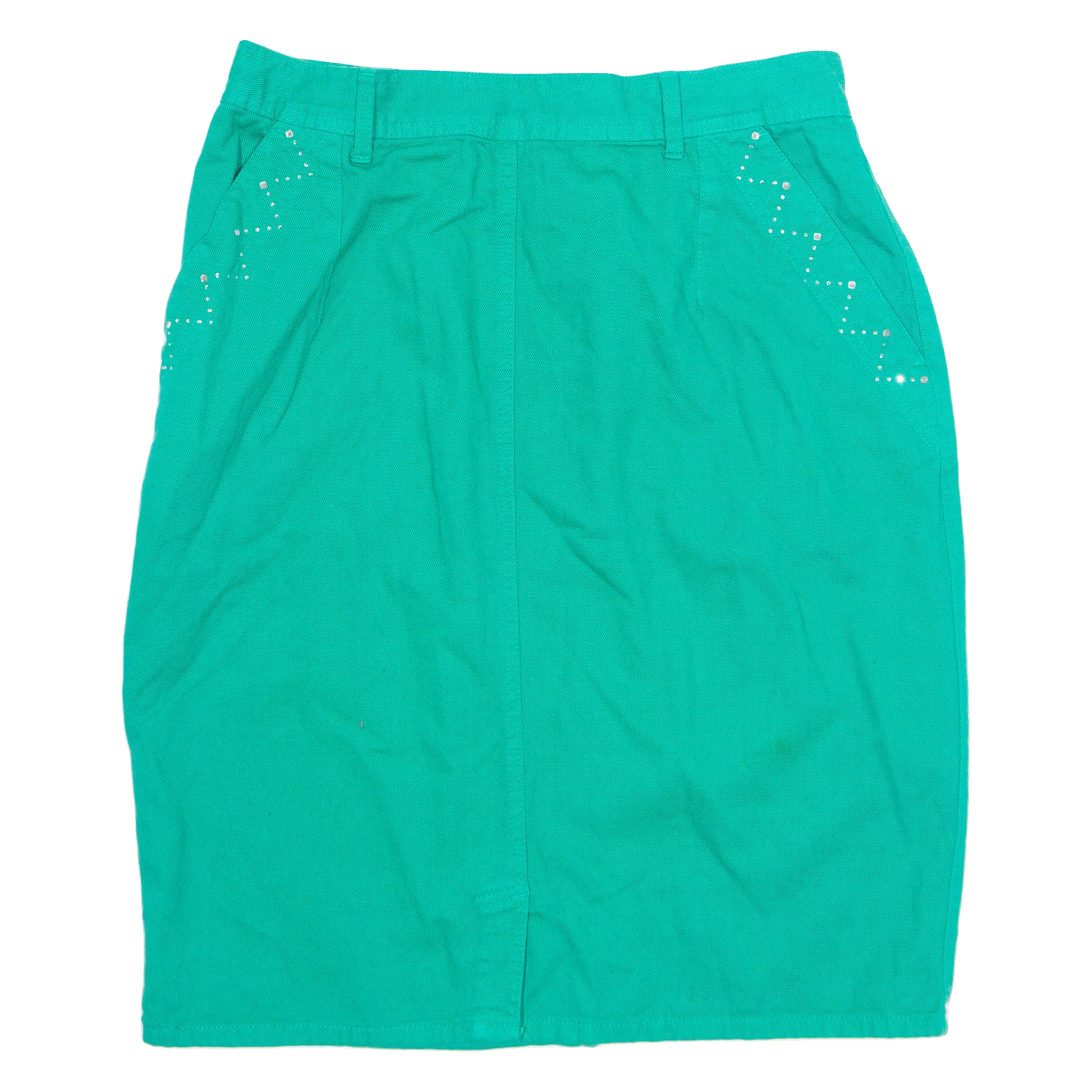 YARELL Womens Pencil Skirt Green Knee Length 90s Denim UK 16 Refurbished - N/A refurbished available on Cerqular