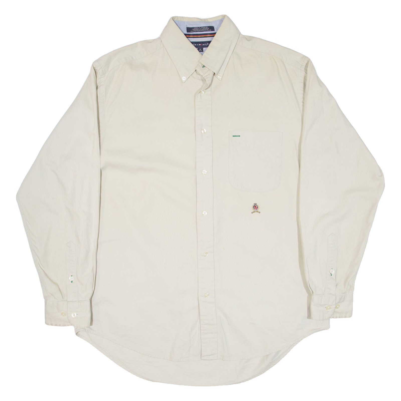 TOMMY HILFIGER Mens Plain Shirt Beige Long Sleeve M Refurbished - N/A refurbished available on Cerqular