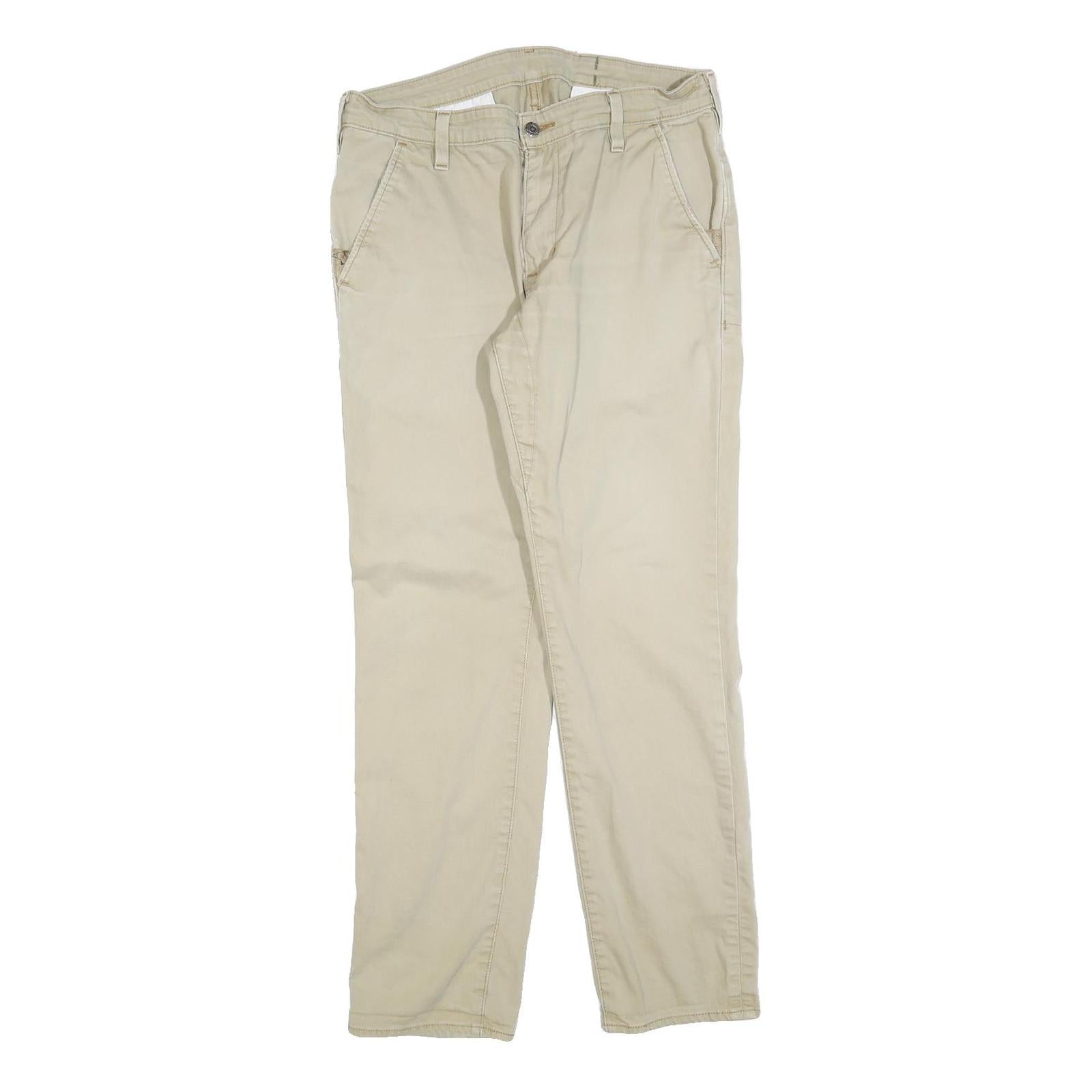 LEVI'S Mens Cotton Blend Beige Slim Trousers W34 L32 Casual Zip Closure Refurbished - N/A refurbished available on Cerqular