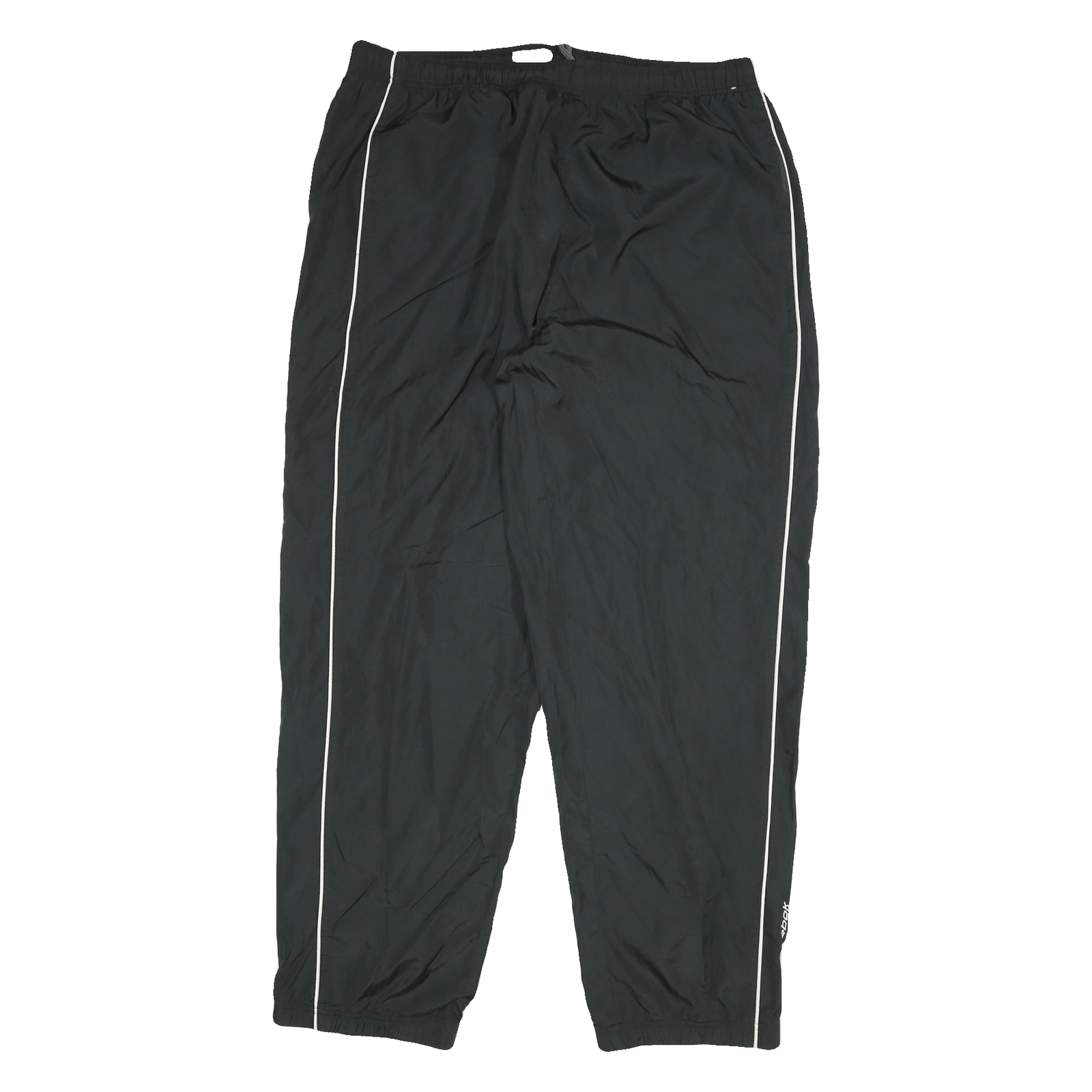 REEBOK Mens Joggers Black Slim Tapered L W34 L30 Sports Logo Track Pants Refurbished - N/A refurbished available on Cerqular