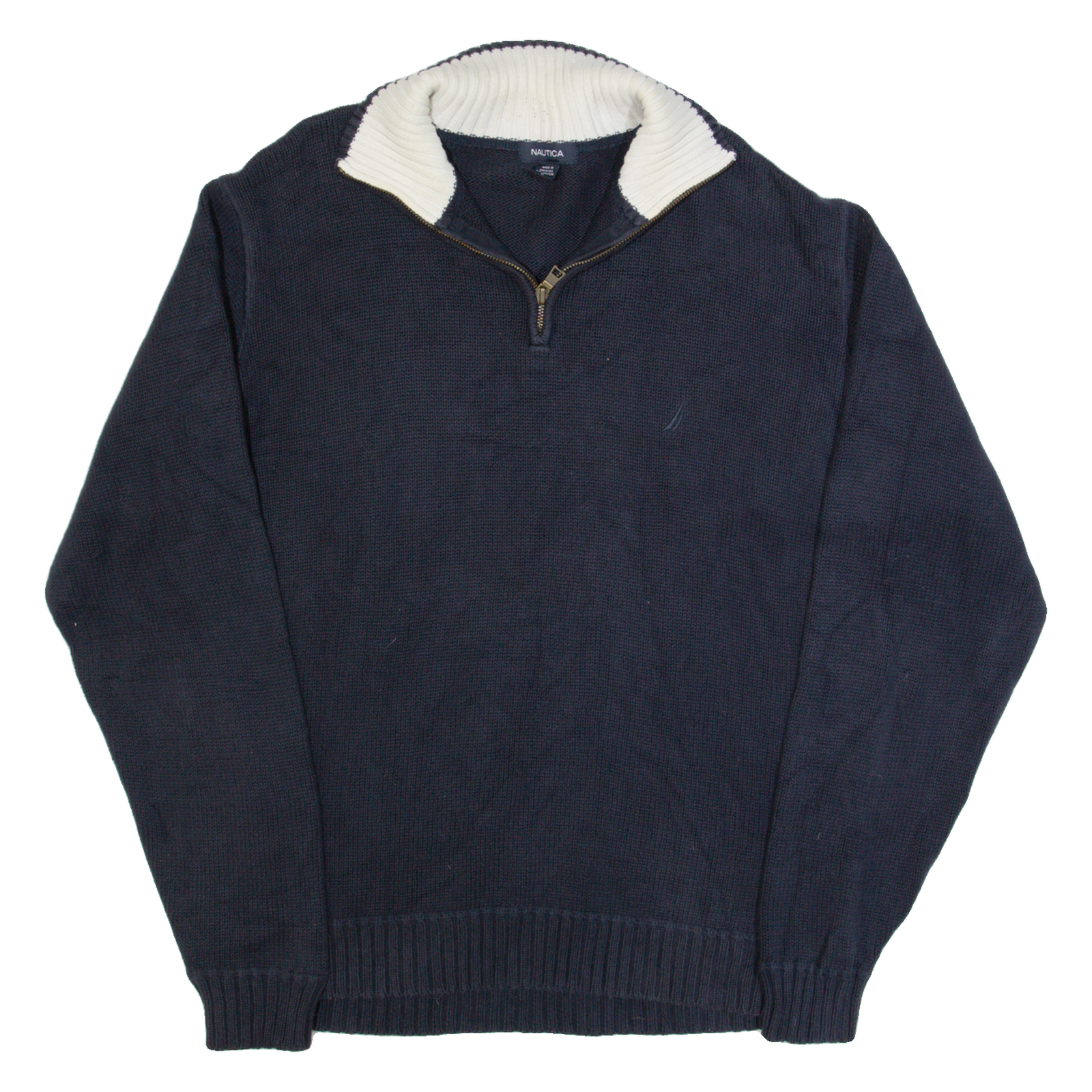 NAUTICA Mens Jumper Blue 1/4 Zip Tight Knit L Refurbished - N/A refurbished available on Cerqular