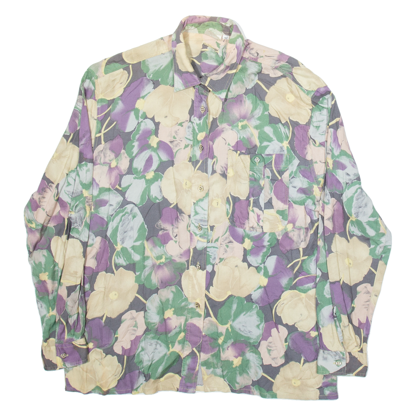 ACKERMAN Womens Shirt Beige Floral Long Sleeve M Refurbished - N/A refurbished available on Cerqular