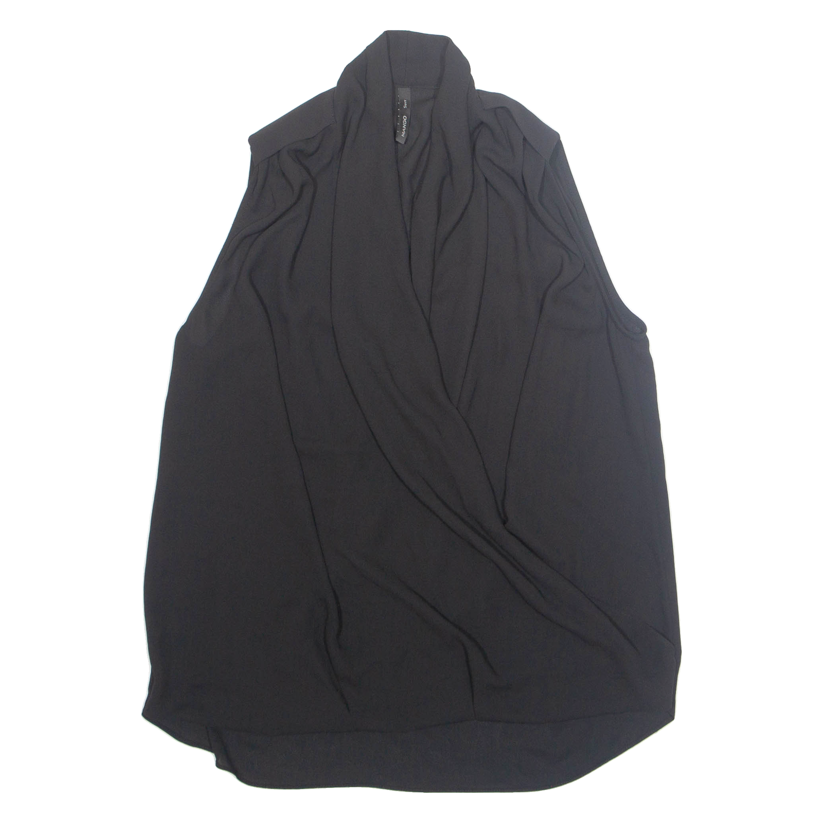 MANGO Womens Top Black V-Neck Sleeveless XS Refurbished - N/A refurbished available on Cerqular