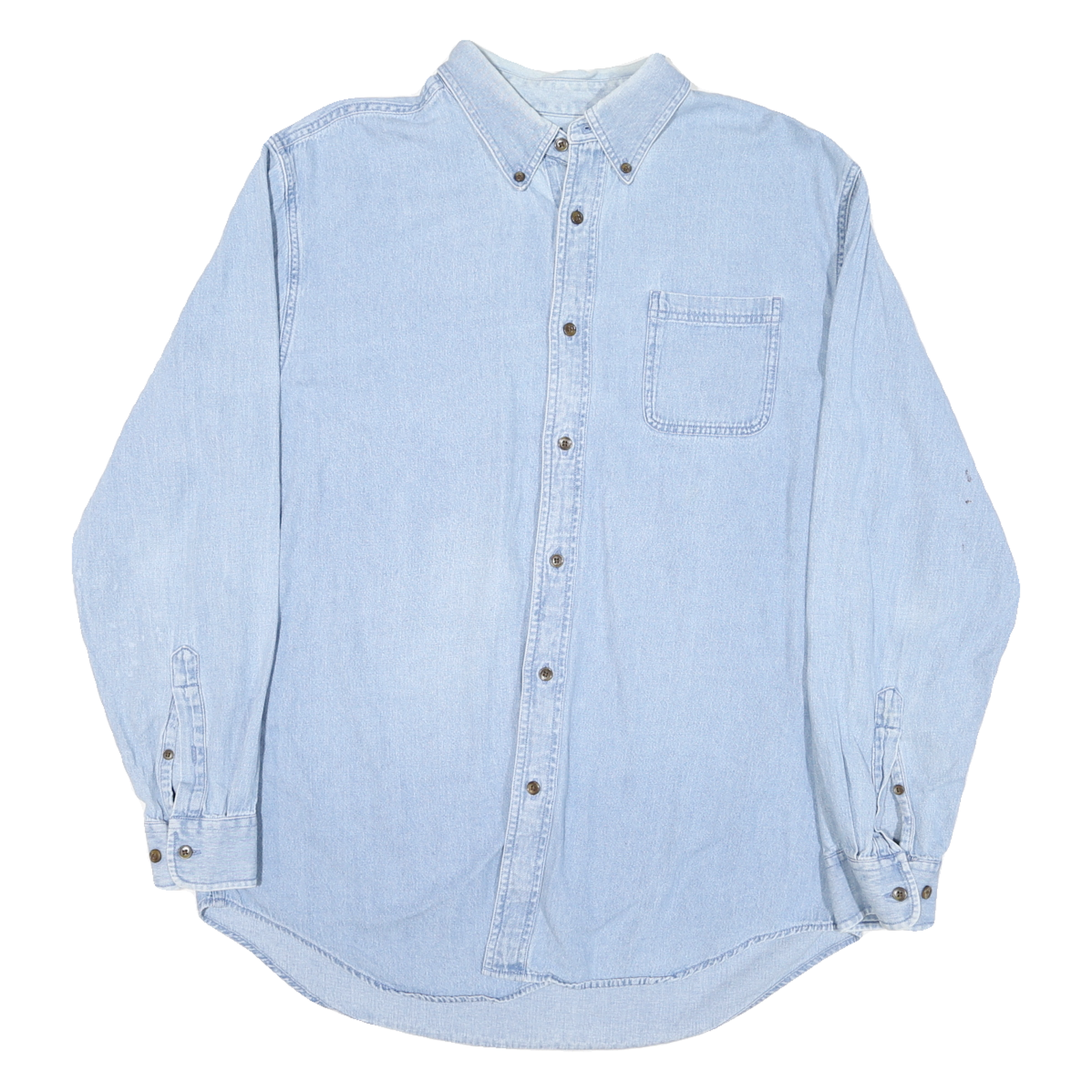CROFT & BARROW Mens Blue Cotton Blend Shirt L Button-Down Collar Classic Fit Refurbished - N/A refurbished available on Cerqular