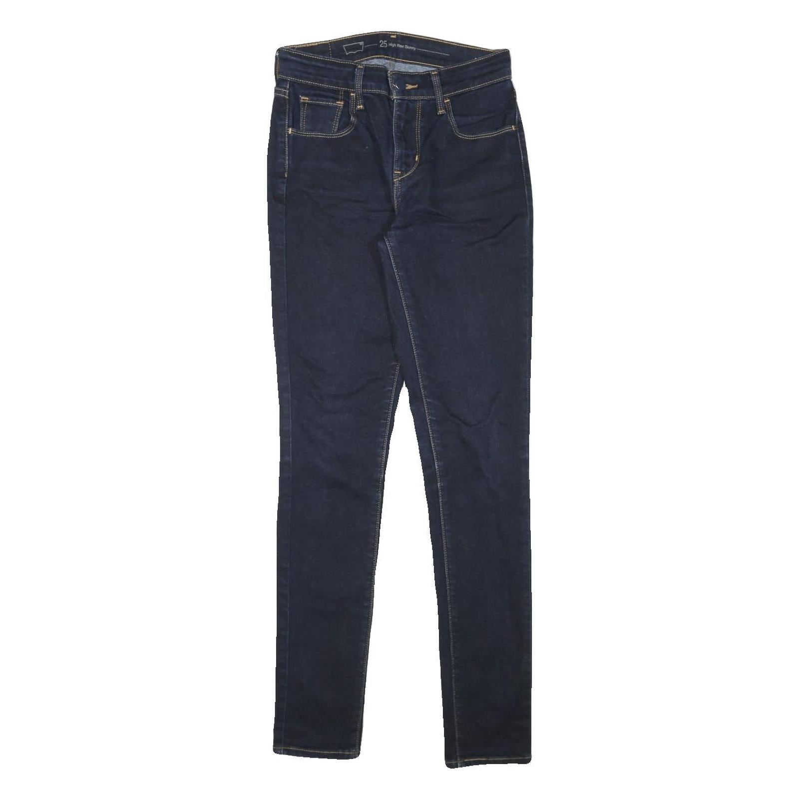 LEVI'S Womens Slim Blue Denim Dark Skinny Jeans W25 L29 High Rise Zip Refurbished - N/A refurbished available on Cerqular