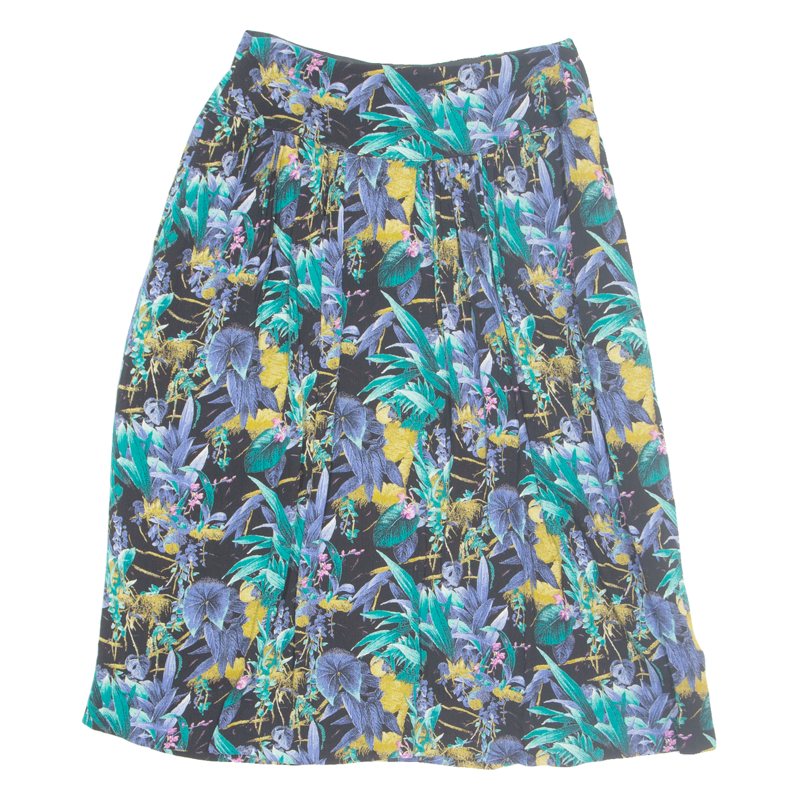 Womens A-Line Skirt Black Midi Floral M Refurbished - N/A refurbished available on Cerqular