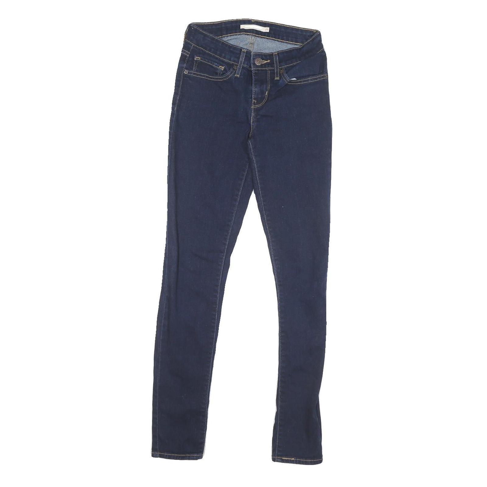 LEVI'S Womens Jeans Blue Regular Skinny Denim Dark W25 L28 Classic Zip Refurbished - N/A refurbished available on Cerqular