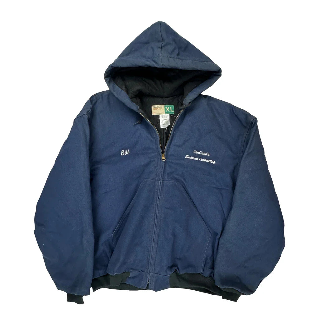 Made In USA Wearguard Workwear Jacket - XL Blue Cotton Refurbished - Thrifted (note: this is a term often used to describe second- refurbished available on Cerqular