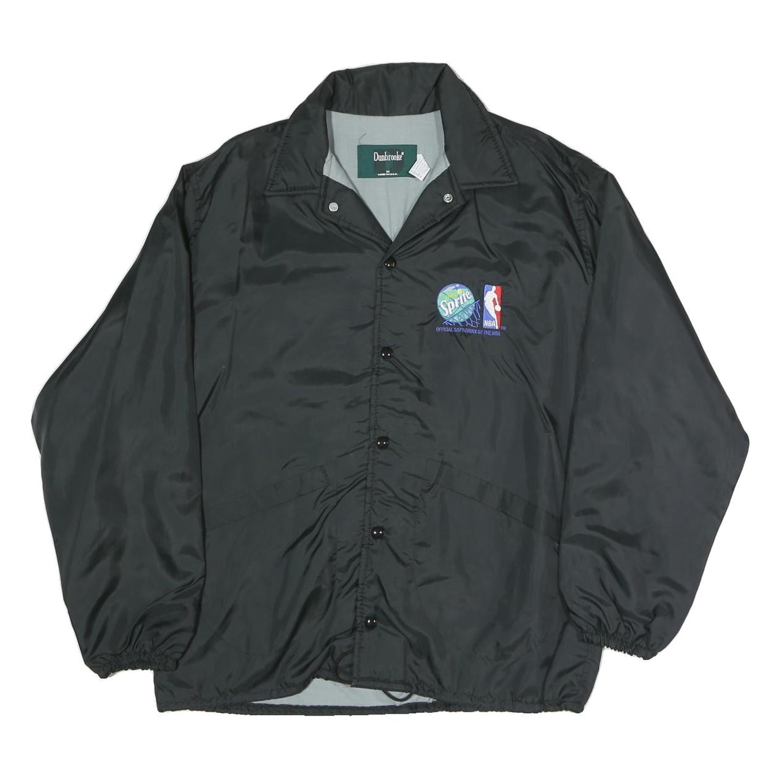DUNBROOKE Mens Black NBA Sprite Button Jacket M Polyester Blend Plain Basketball Refurbished - N/A refurbished available on Cerqular