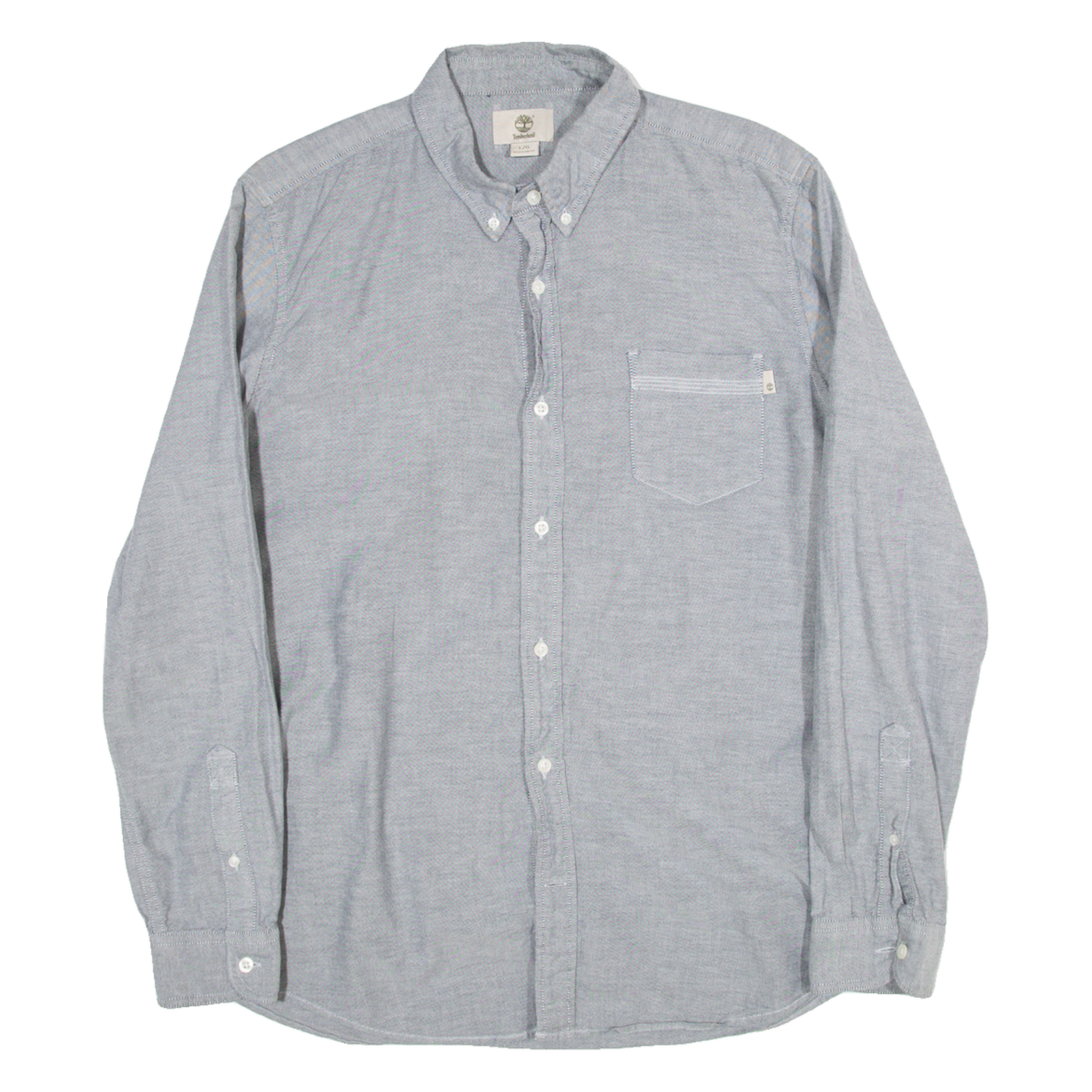TIMBERLAND Regular Fit Mens Plain Shirt Grey Long Sleeve L Refurbished - N/A refurbished available on Cerqular