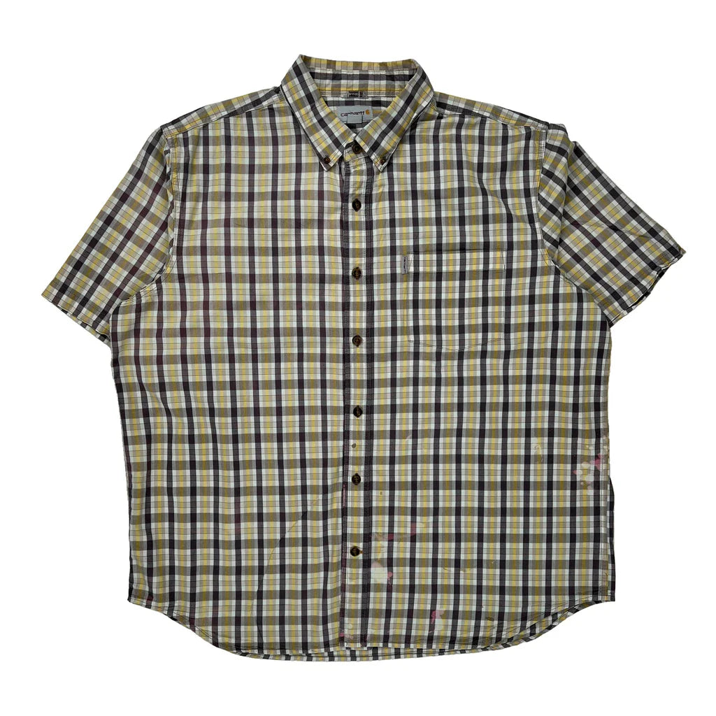 Carhartt Checked Short Sleeve Shirt - 2XL Multicoloured Cotton Refurbished - Thrifted (note: this is a term often used to describe second- refurbished available on Cerqular