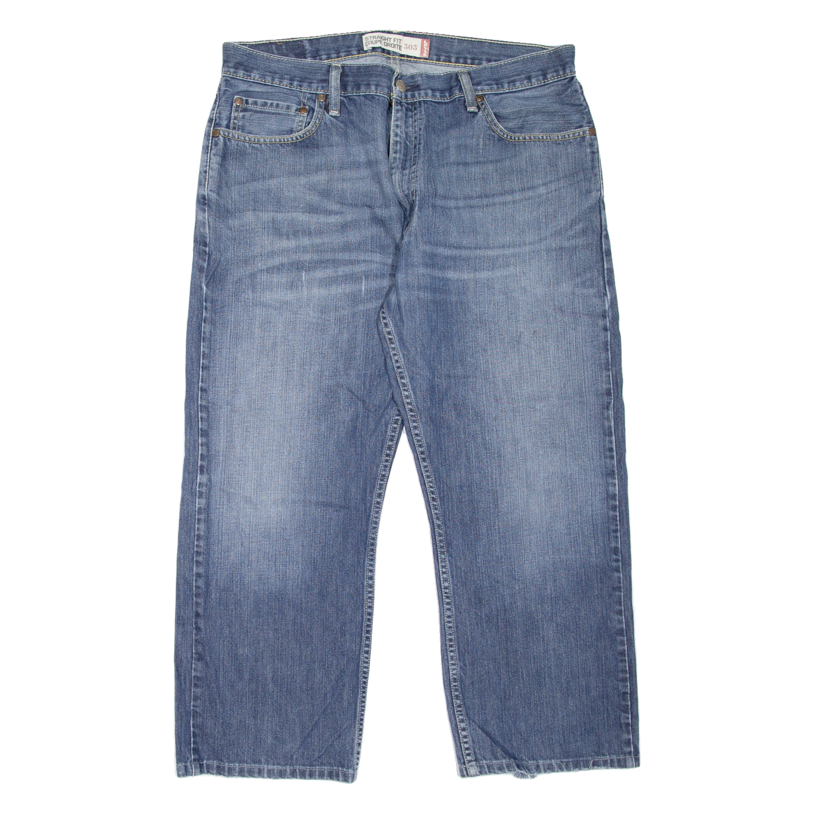 LEVI'S 505 Jeans Mens Blue Regular Straight Stone Wash W36 L25 Refurbished - N/A refurbished available on Cerqular