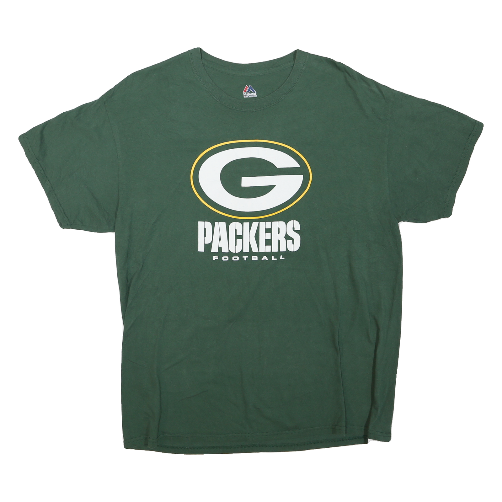 MAJESTIC Mens Green Green Bay Packers Graphic T-Shirt L Short Sleeve Crew Neck Refurbished - N/A refurbished available on Cerqular