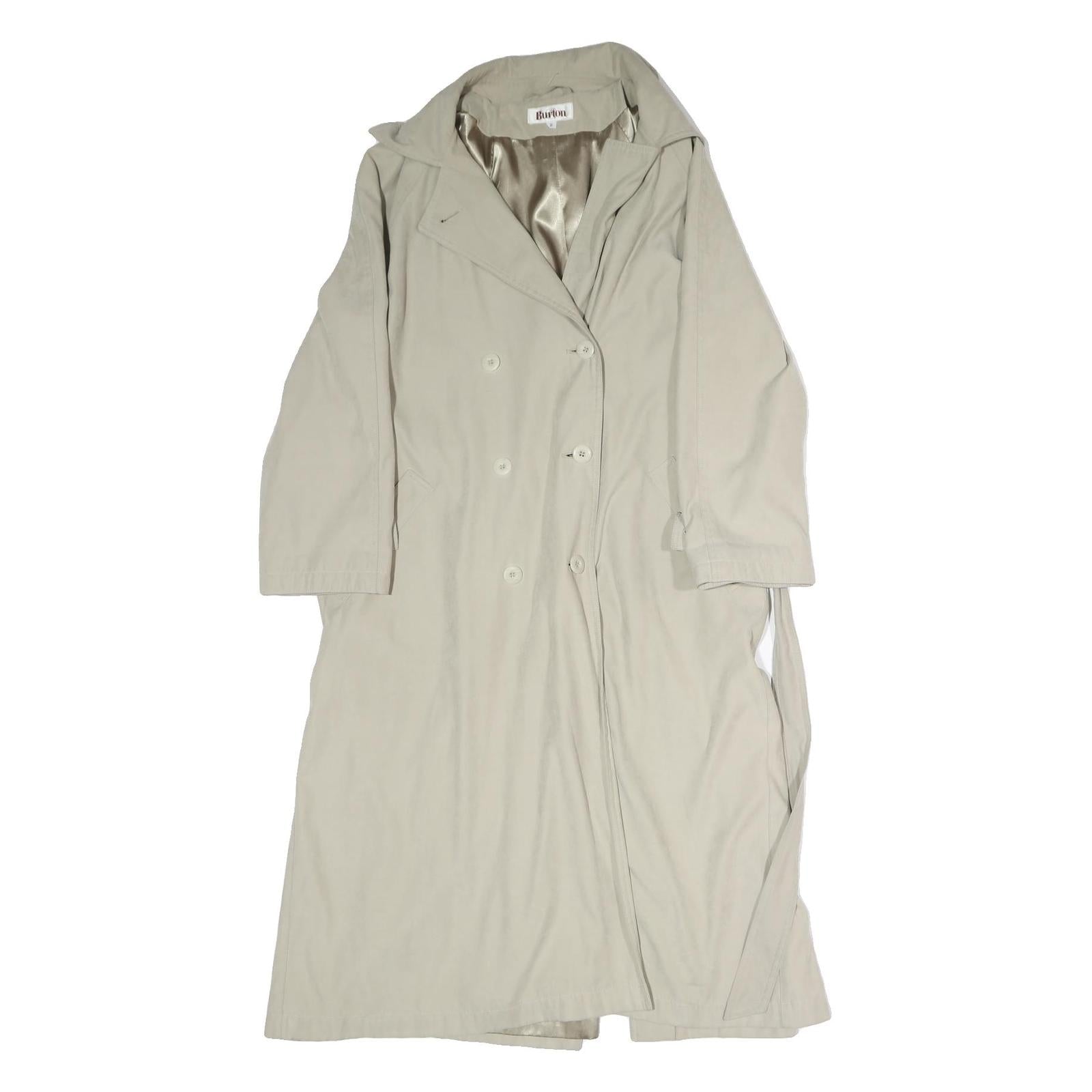 BURTON Womens Beige Cotton Blend Classic Trench Jacket L Button Closure Refurbished - N/A refurbished available on Cerqular