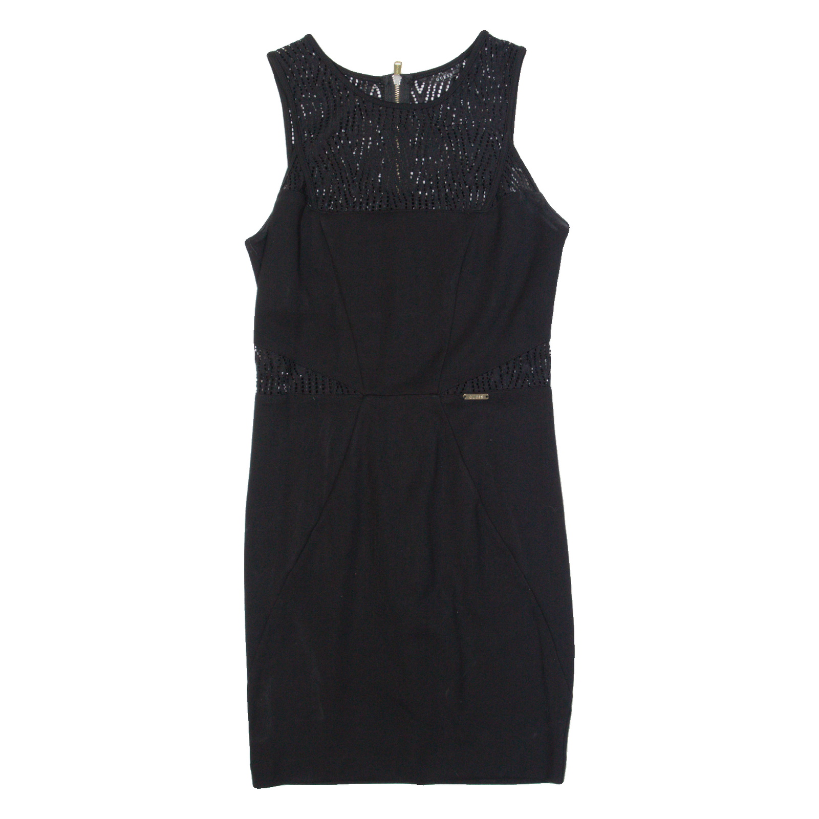 GUESS Womens Bodycon Dress Black Sleeveless Knee Length UK 4 Refurbished - N/A refurbished available on Cerqular