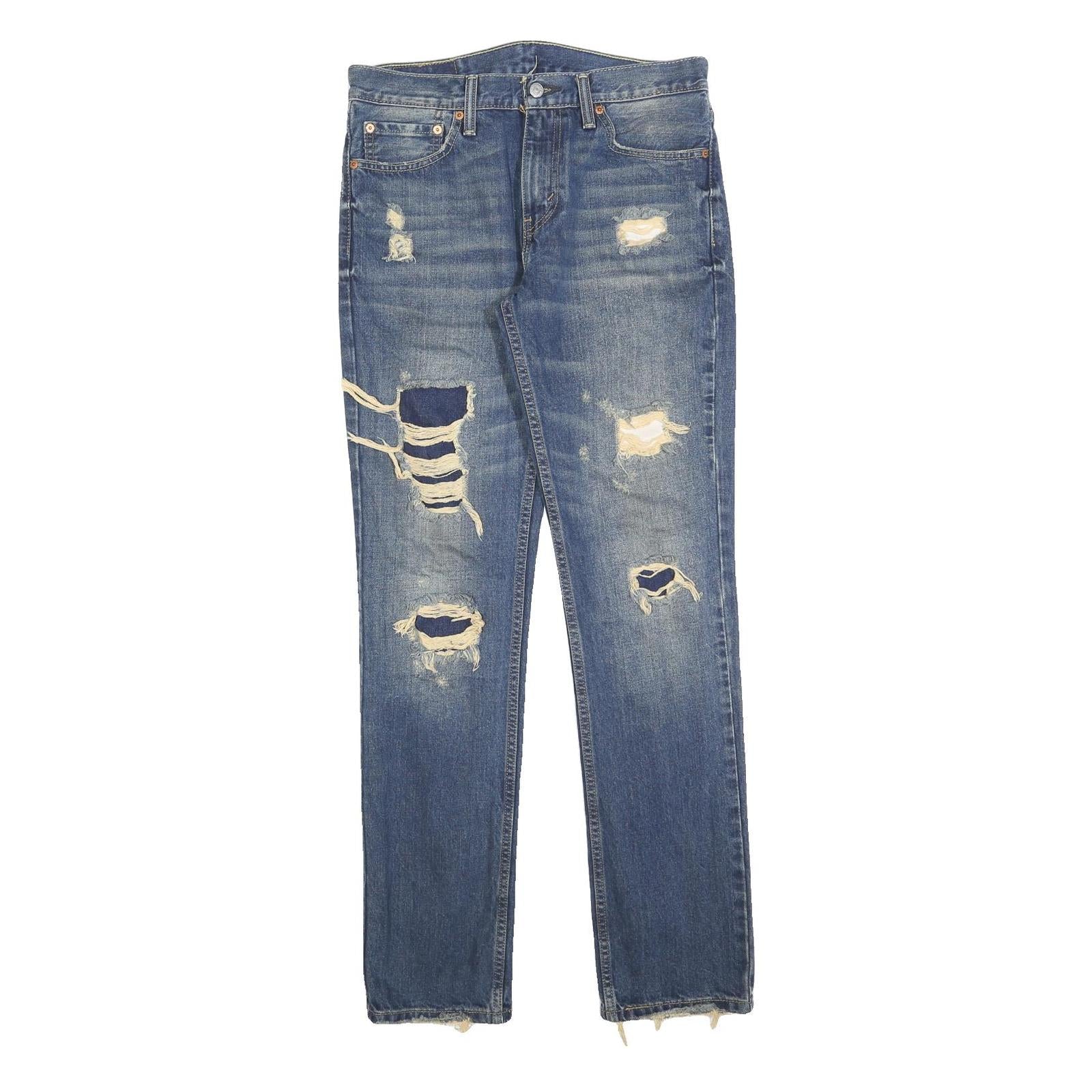 LEVI'S 511 Slim Mens Jeans Blue Slim Skinny Denim Medium W32 L34 Distressed Refurbished - N/A refurbished available on Cerqular