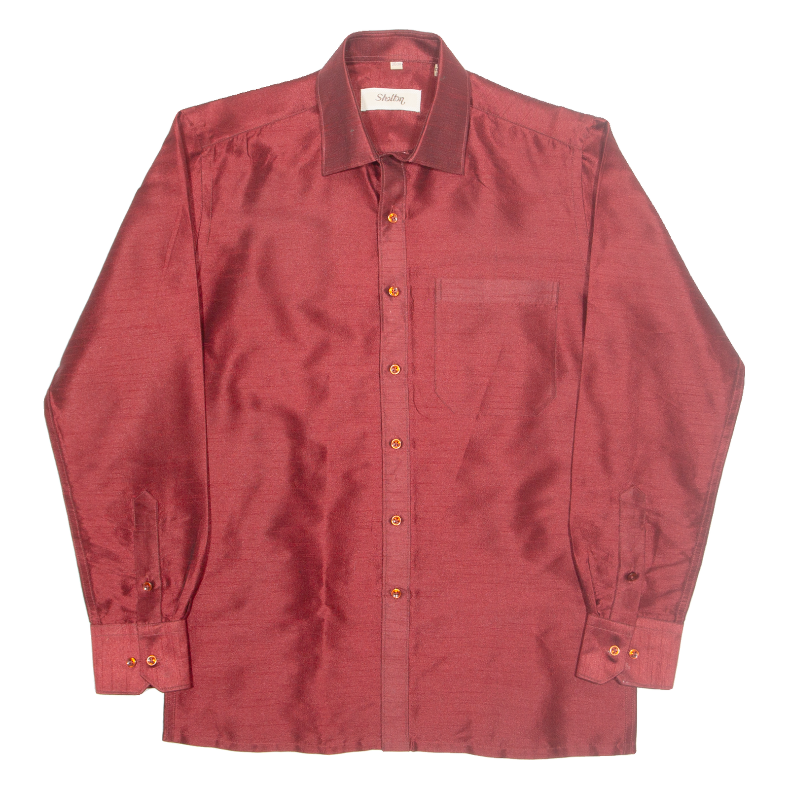 SHELTON Womens Plain Shirt Red Long Sleeve S Refurbished - N/A refurbished available on Cerqular