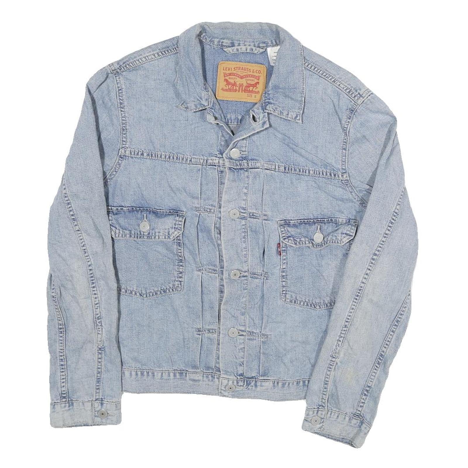 LEVI'S Womens Blue Denim Jacket S Cotton Blend Button Closure Casual Classic Refurbished - N/A refurbished available on Cerqular