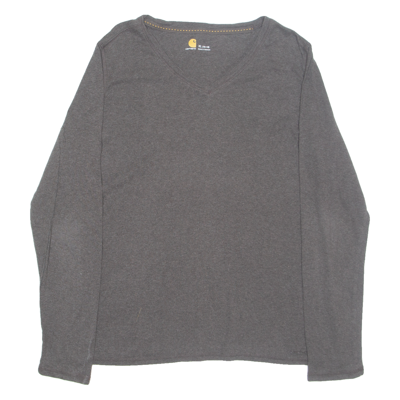 CARHARTT Womens T-Shirt Brown Long Sleeve V-Neck XL Refurbished - N/A refurbished available on Cerqular