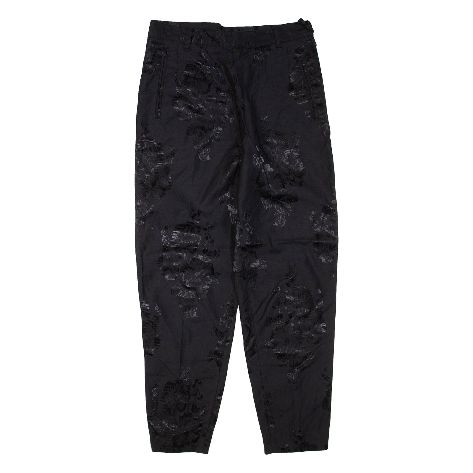 Floral Womens Trousers Black Regular Tapered W28 L27 Refurbished - N/A refurbished available on Cerqular