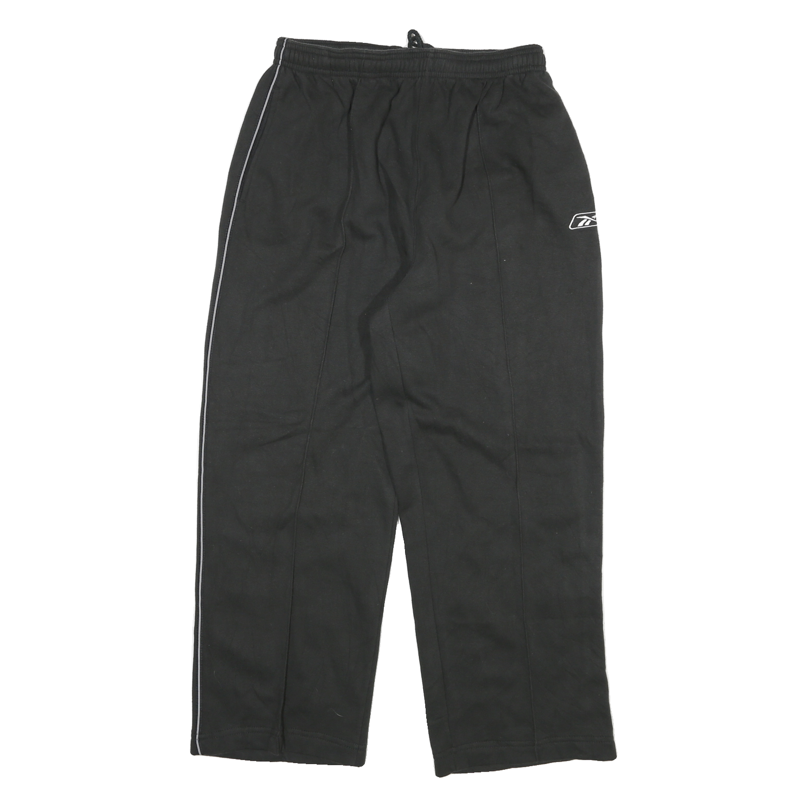 REEBOK Mens Joggers Black Slim Tapered M W26 L26 Logo Piped Stripe Casual Refurbished - N/A refurbished available on Cerqular