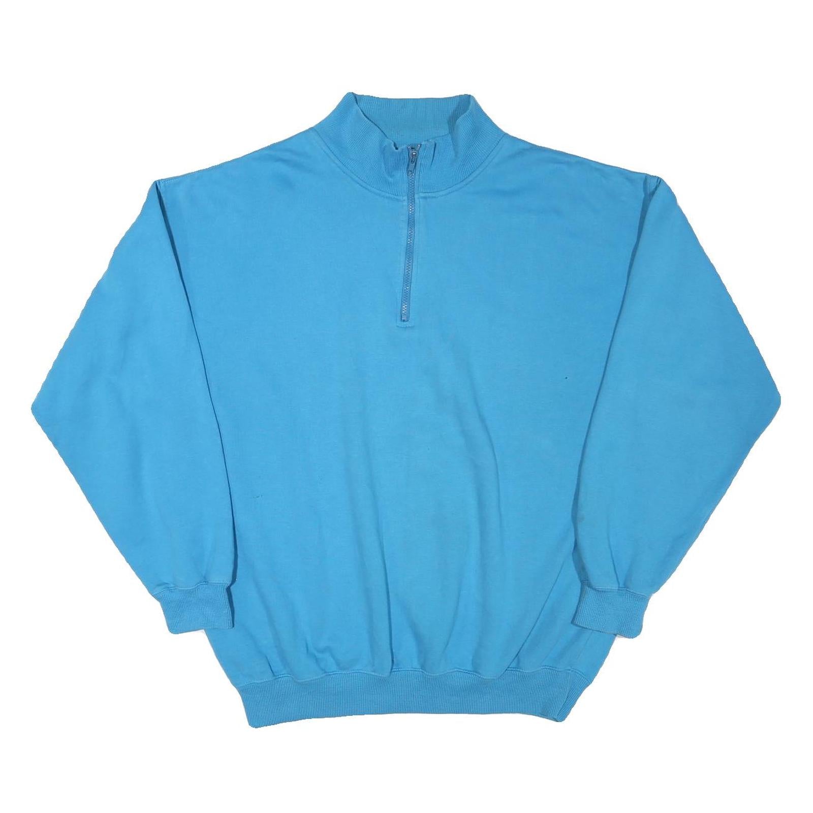 CHEETAH Mens Blue Quarter Zip Sweatshirt XL Cotton Blend Pullover Casual Refurbished - N/A refurbished available on Cerqular
