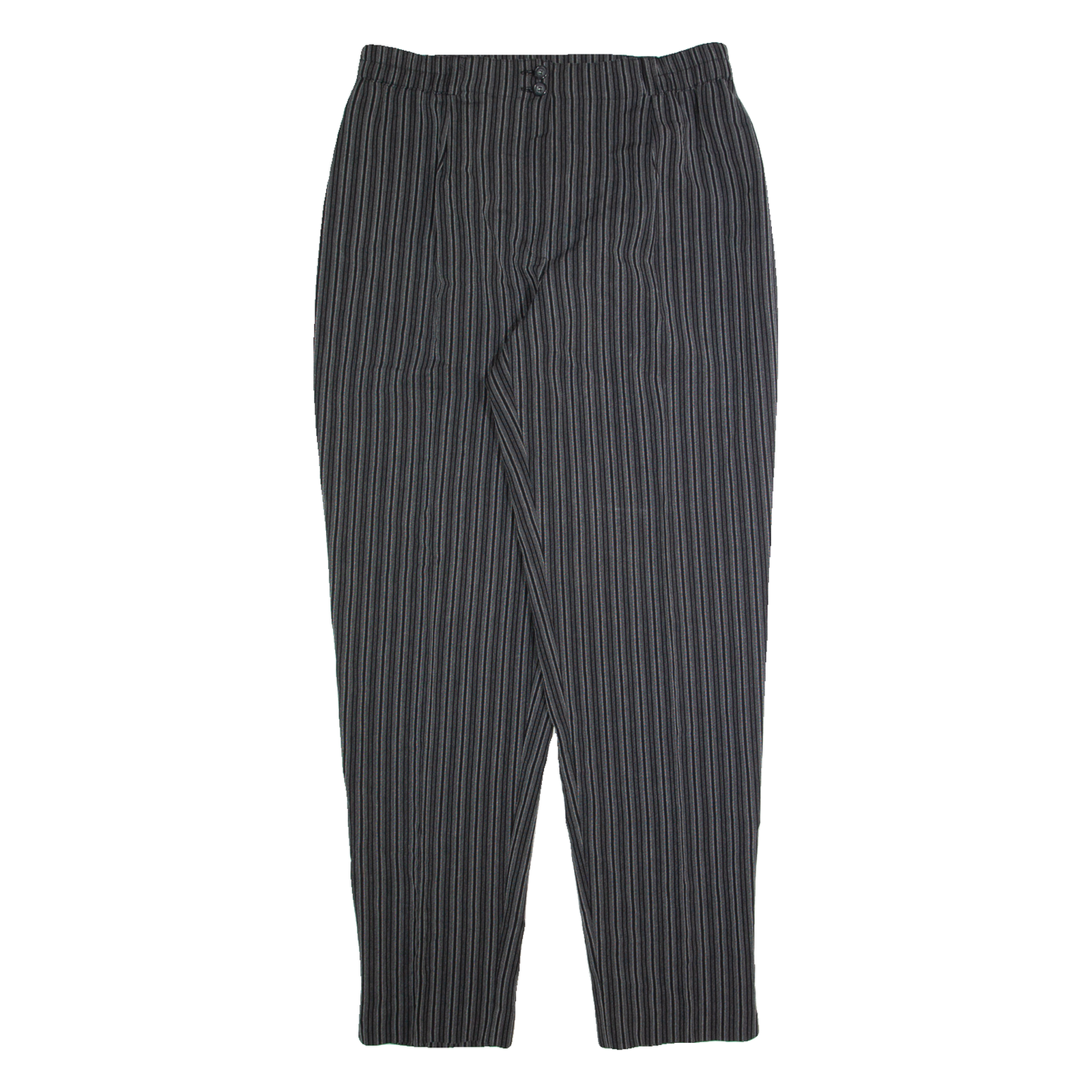 NIENHAUS & LOTZ Striped Womens Trousers Grey Regular Tapered 90s W32 L30 Refurbished - N/A refurbished available on Cerqular