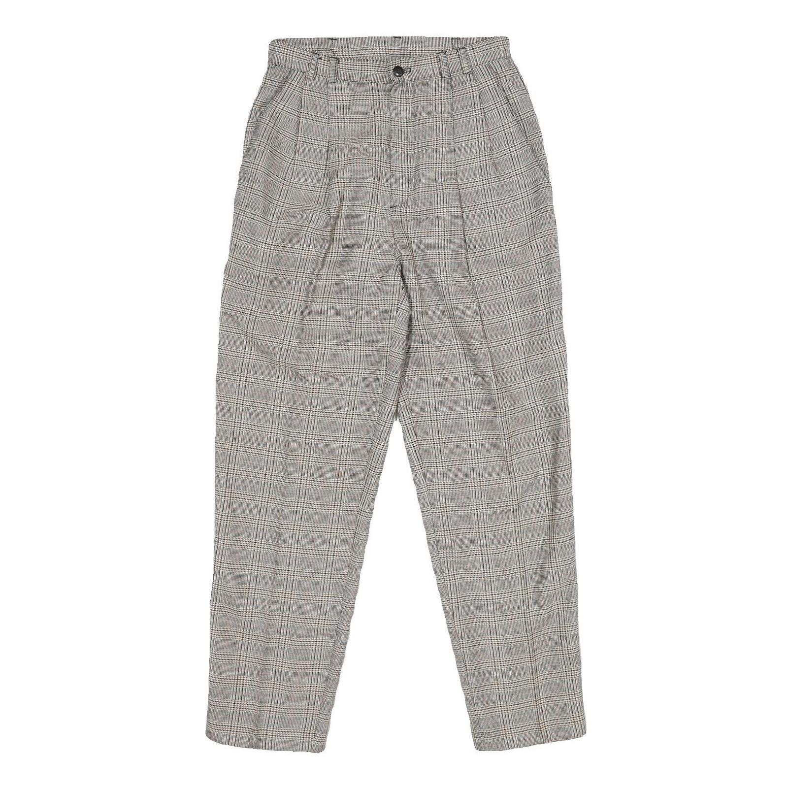 WORTHINGTON Womens Regular Grey Check Trousers W26 L27 Zip Closure Plain Pattern Refurbished - N/A refurbished available on Cerqular
