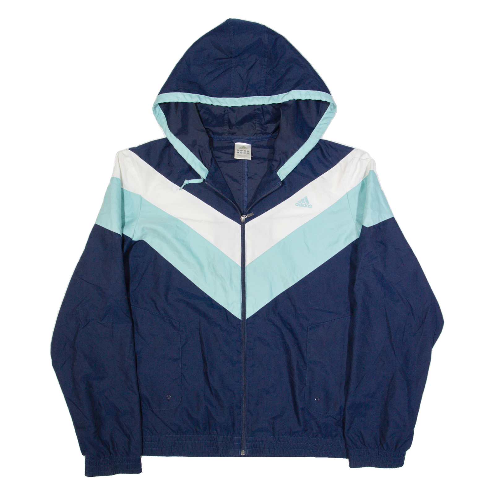 ADIDAS Womens Track Jacket Blue Hooded Chevron UK 26 Refurbished - N/A refurbished available on Cerqular