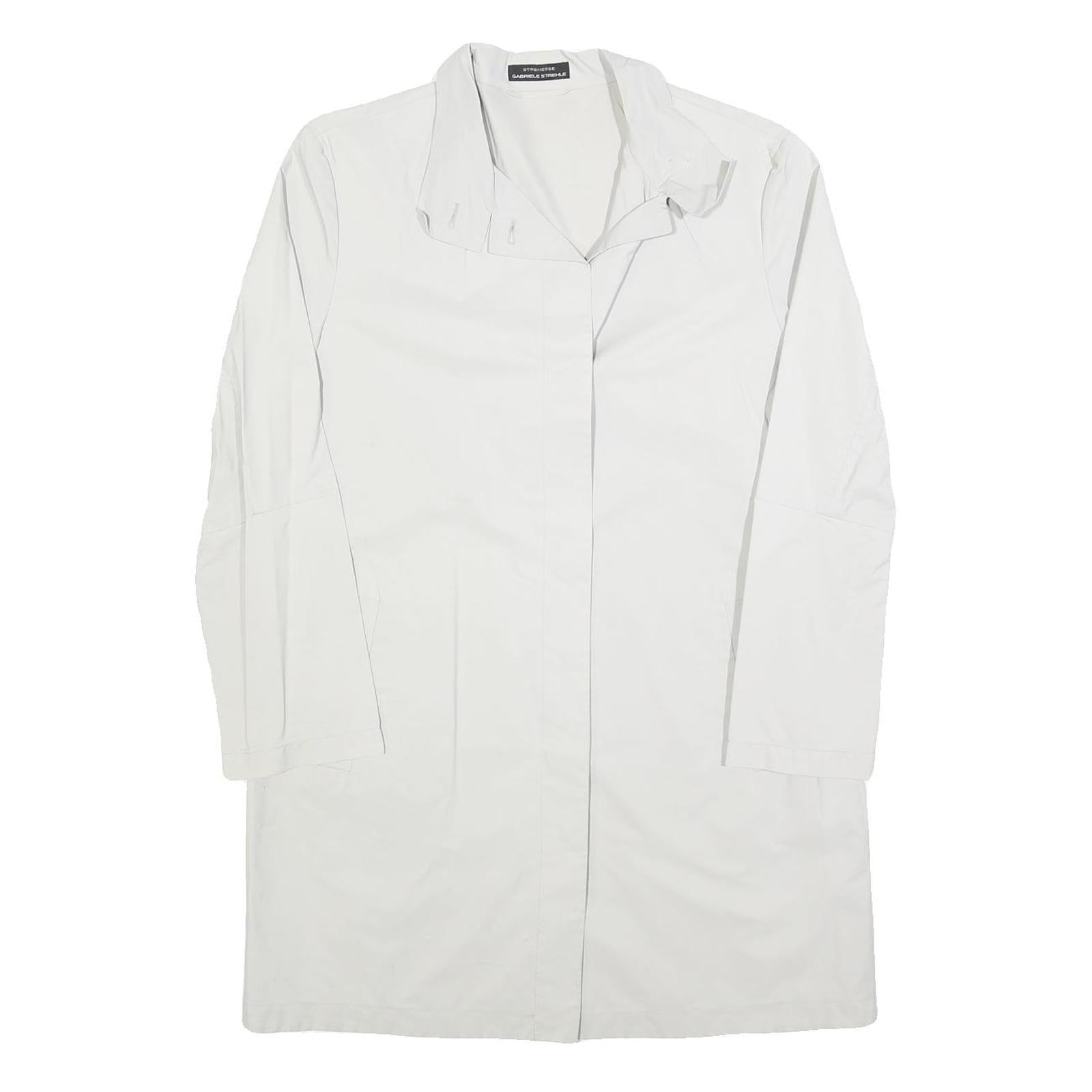 GABRIELE STREHLE Womens White Jacket S Polyester Blend Button Closure Plain Refurbished - N/A refurbished available on Cerqular