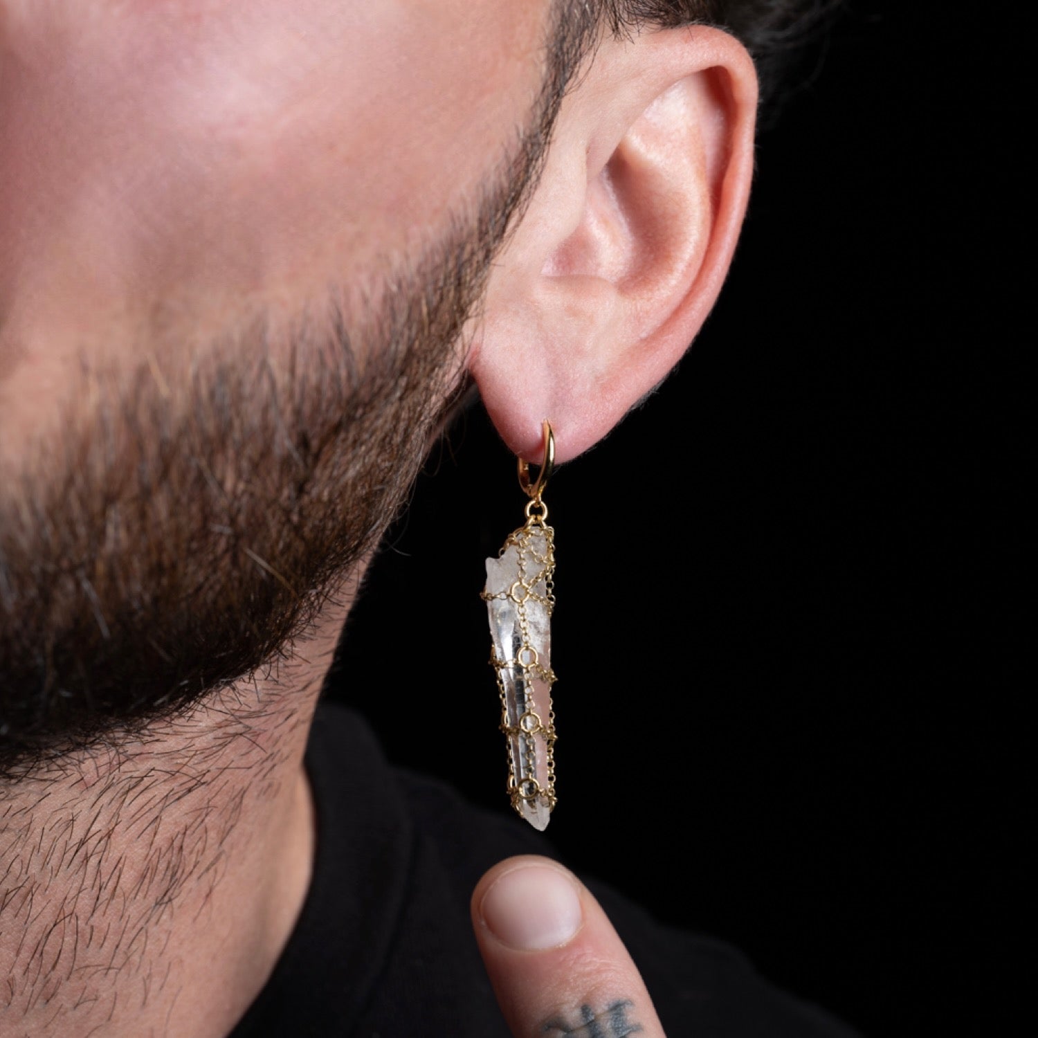 Single Caged Quartz Earring Refurbished - N/A (Note: There is no well-known brand with this name refurbished available on Cerqular