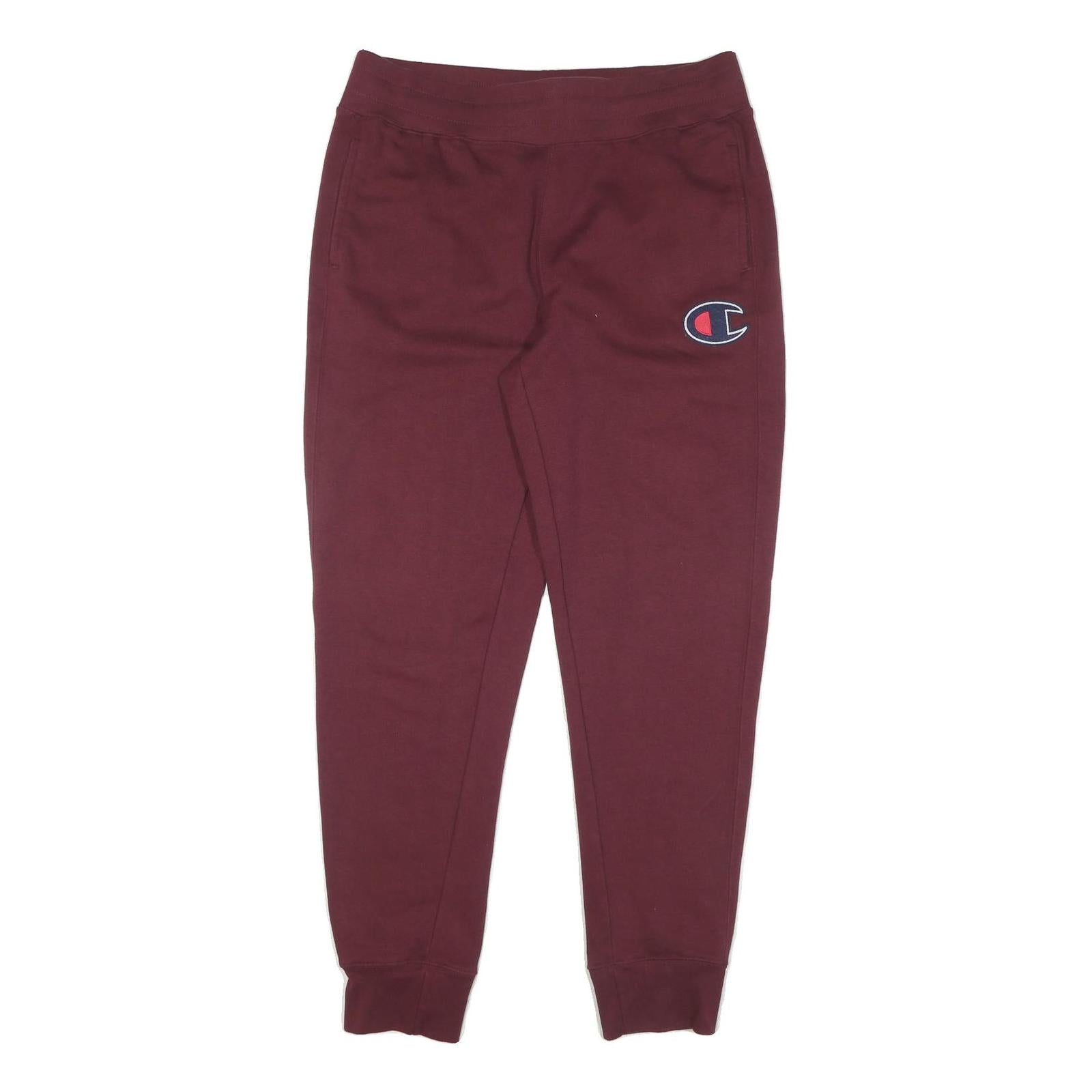 CHAMPION Mens Joggers Maroon Slim Tapered L W38 L32 Logo Casual Loungewear Refurbished - N/A refurbished available on Cerqular