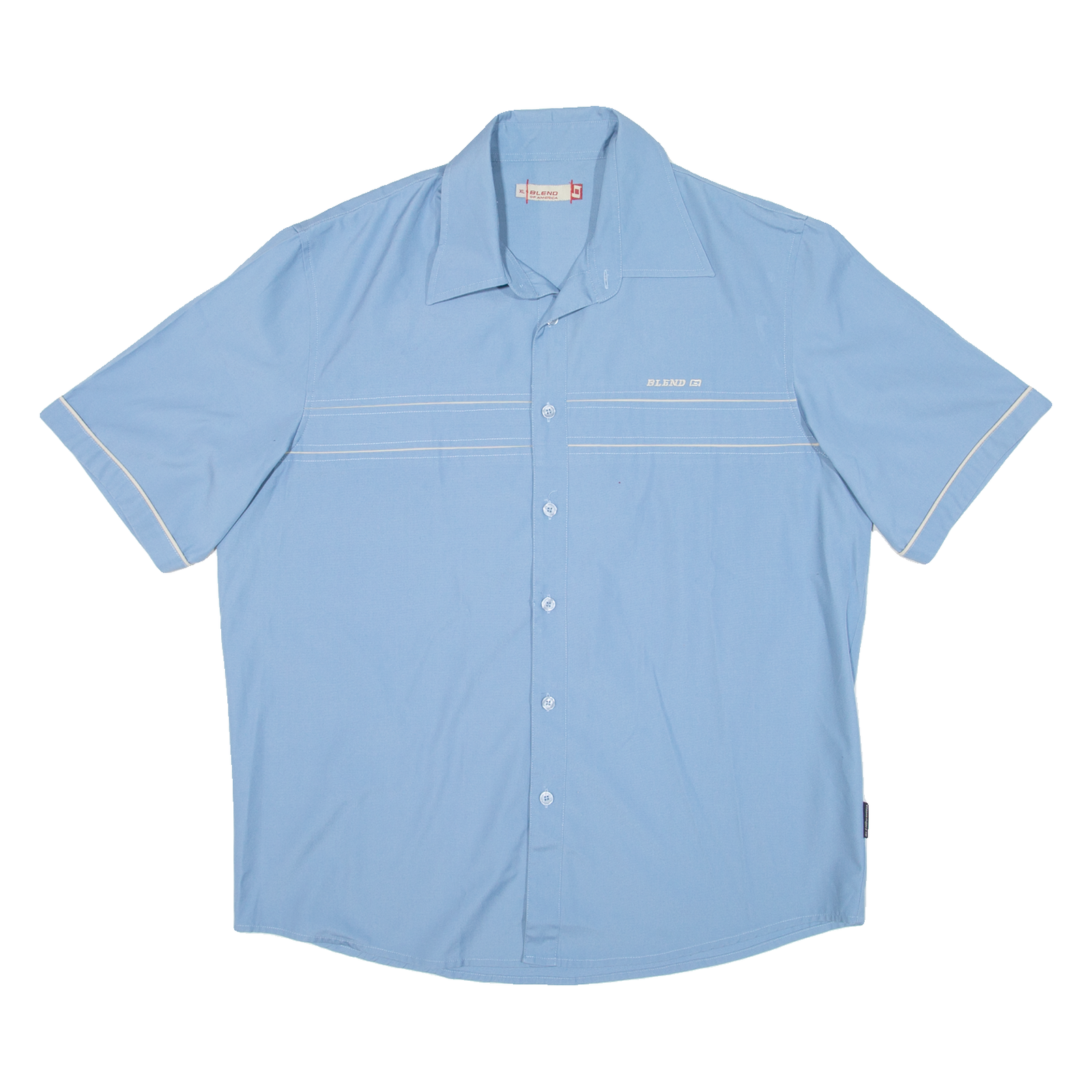 BLEND OF AMERICA Mens Plain Shirt Blue XL Refurbished - N/A refurbished available on Cerqular
