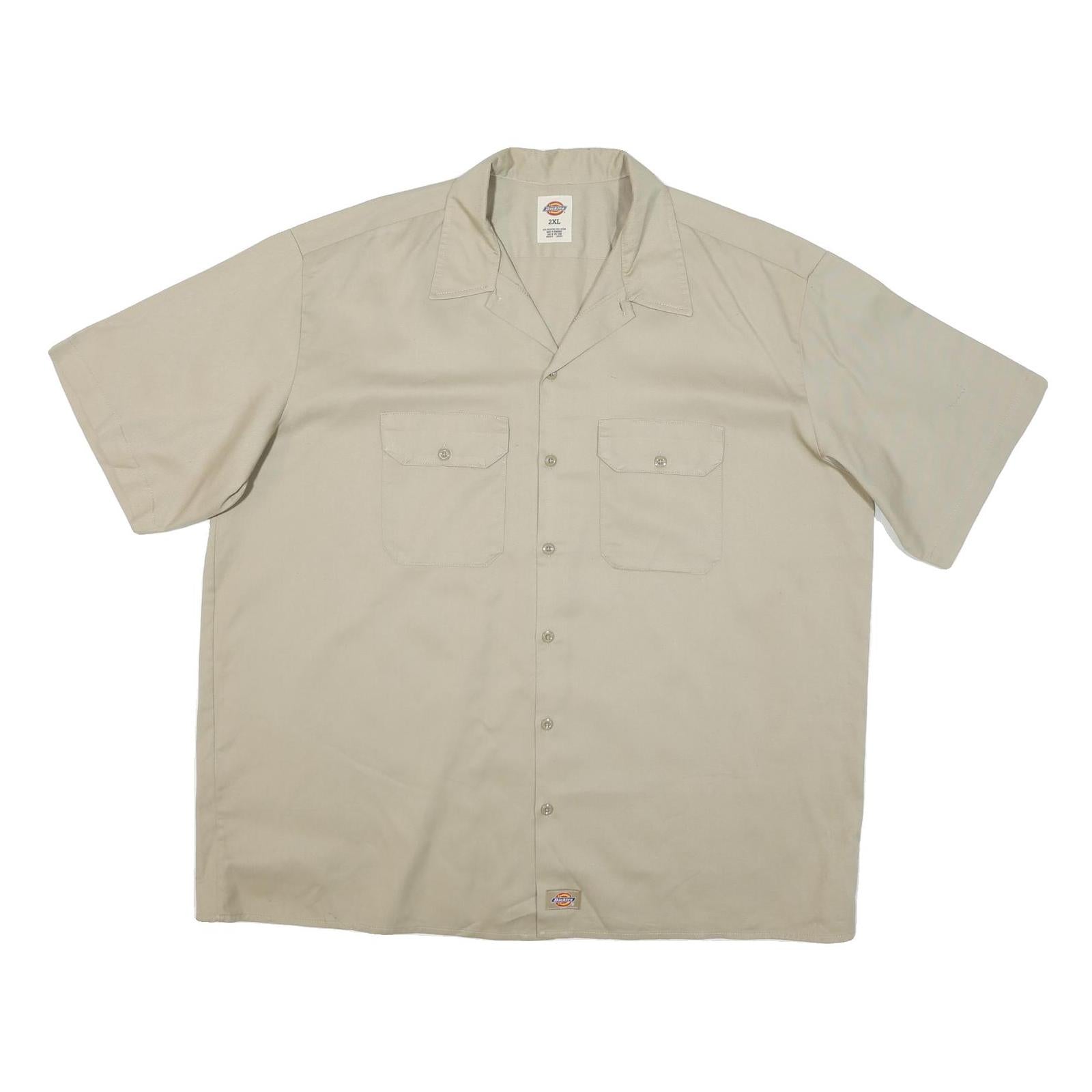 DICKIES Mens Beige Cotton Blend Shirt 2XL Short Sleeve Workwear Casual Refurbished - N/A refurbished available on Cerqular