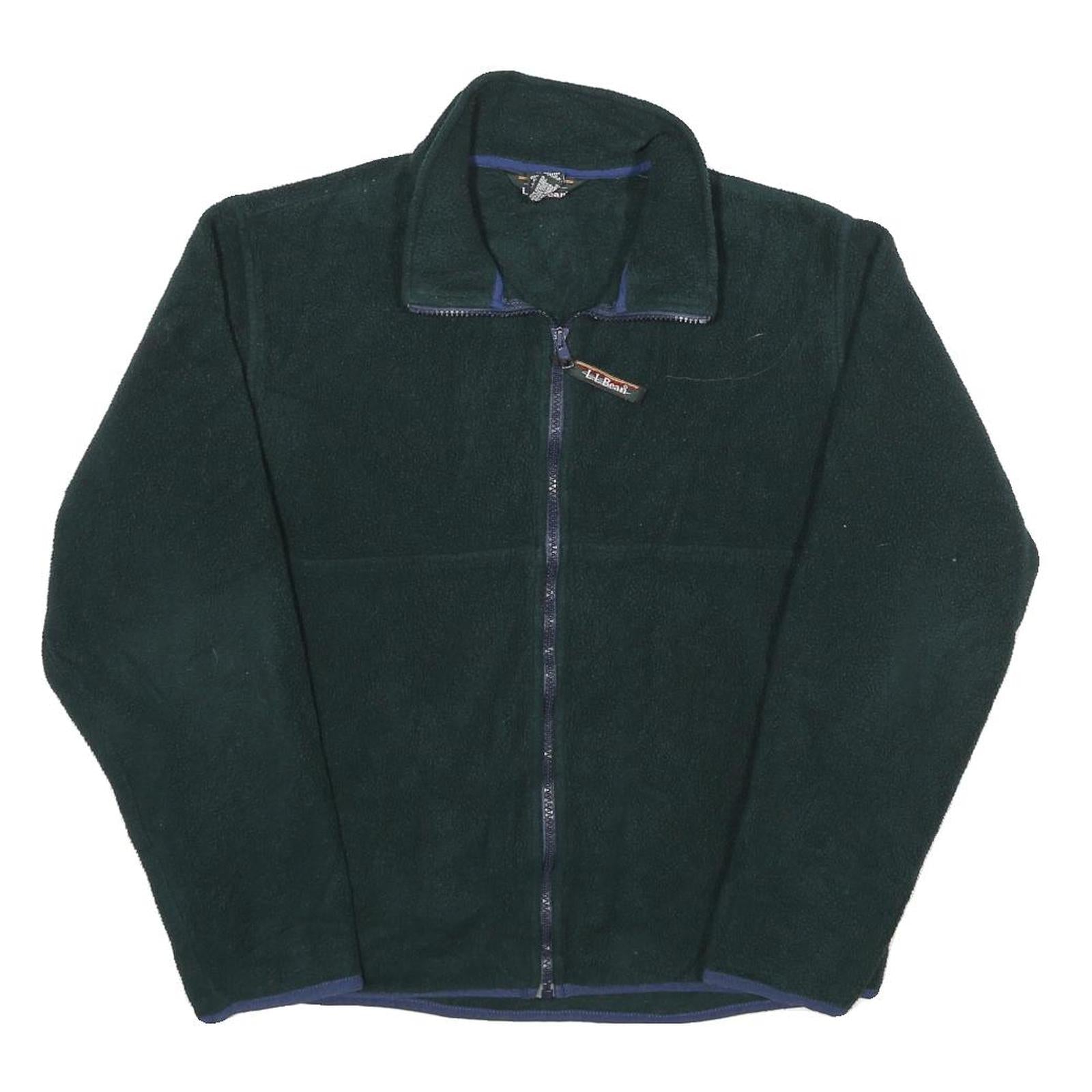 LL BEAN Womens Green Zip Jacket M Polyester Fleece Plain Outdoor Warm Layer Refurbished - N/A refurbished available on Cerqular