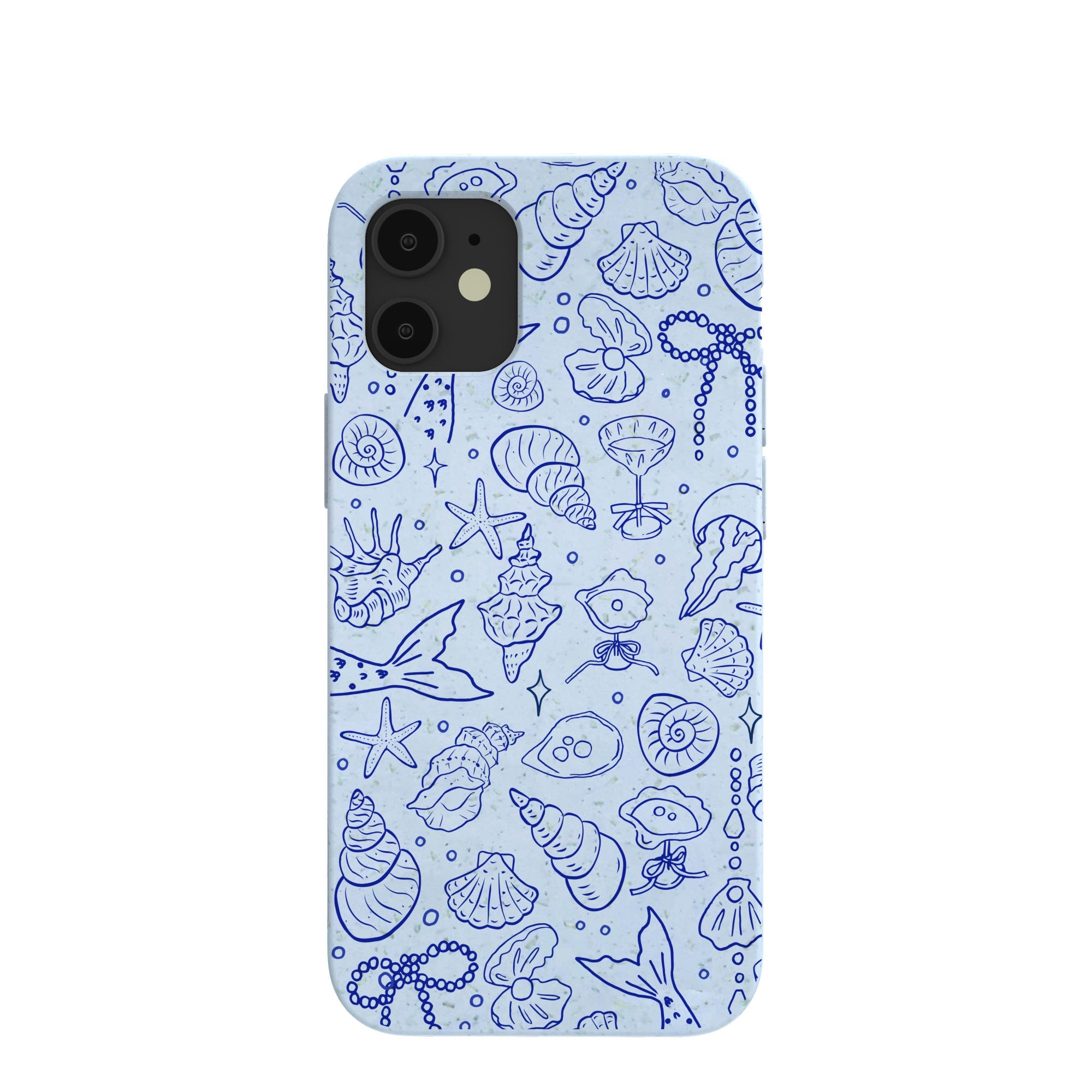 Powder Blue Ocean Charms iPhone 12 Mini Case Refurbished - Pela Case refurbished available on Cerqular