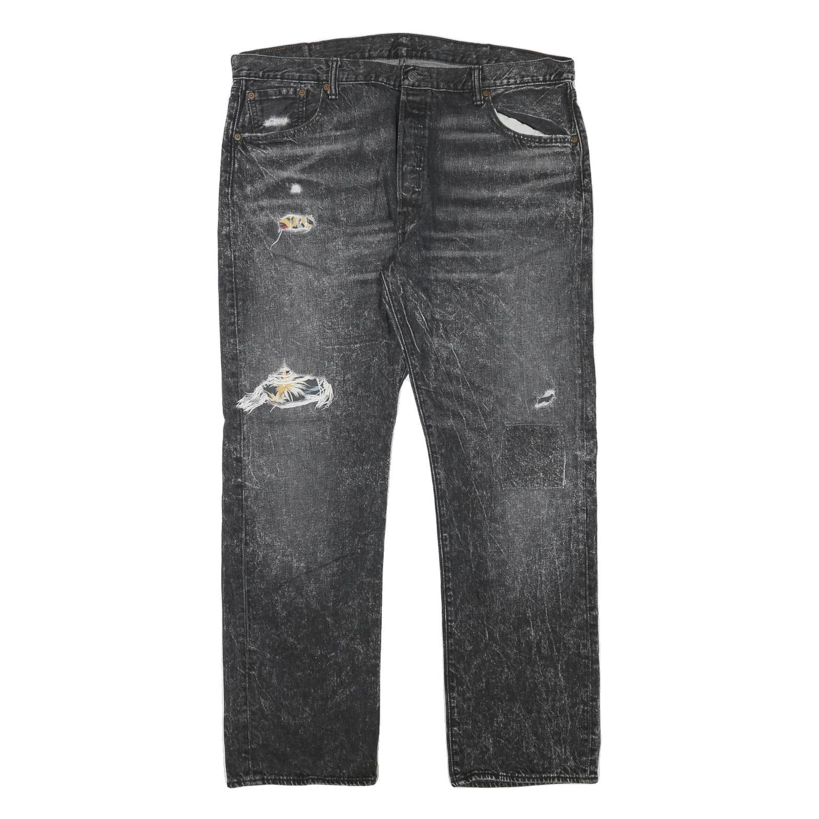 LEVI'S 501 Mens Jeans Black Regular Straight Denim Medium W40 L31 Classic Button Refurbished - N/A refurbished available on Cerqular