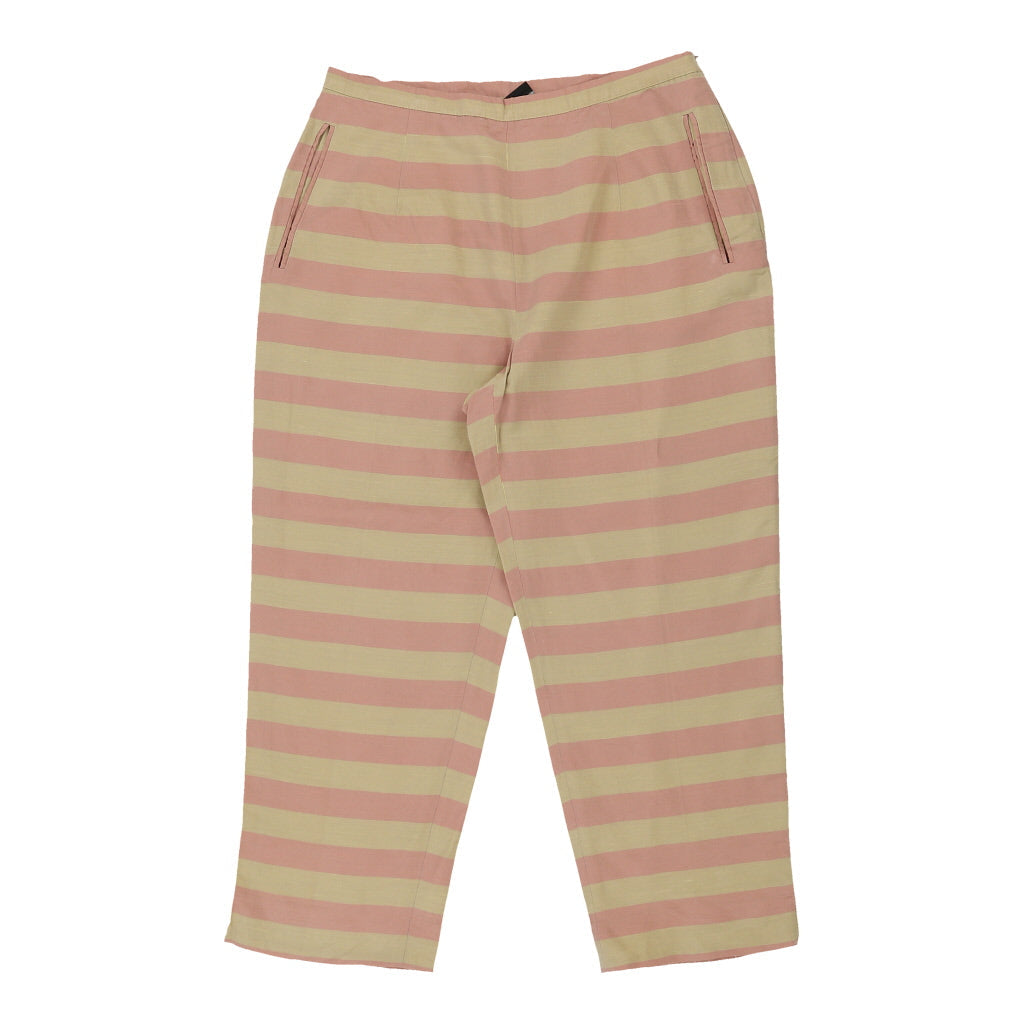 Gf Ferre Striped Trousers - 30W UK 10 Pink Cotton | Size: UK 10 Refurbished - N/A (Preloved Designer is not a specific brand, it refurbished available on Cerqular